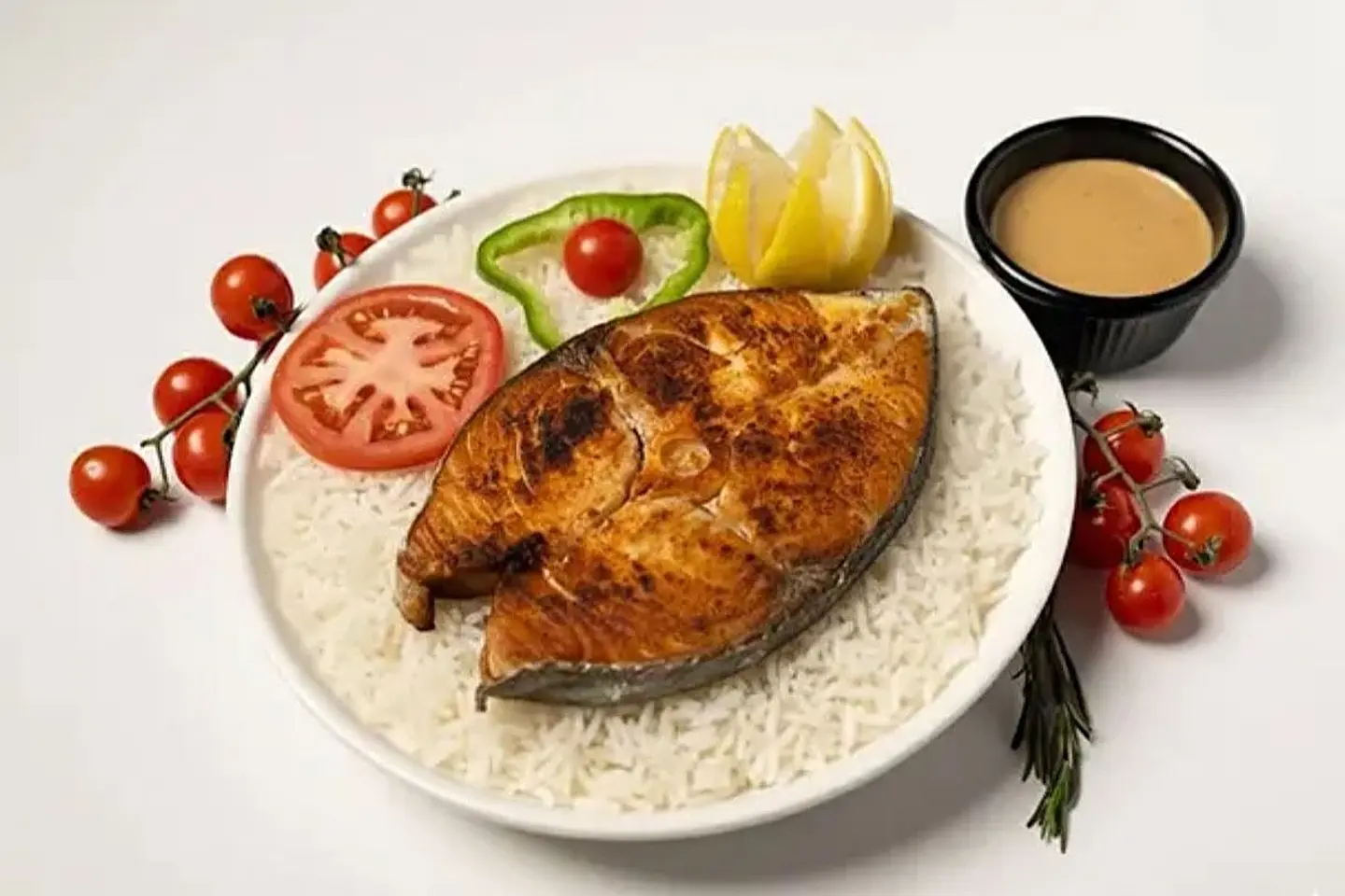 سمك كنعد مع رز اصفر - ارز اصفر