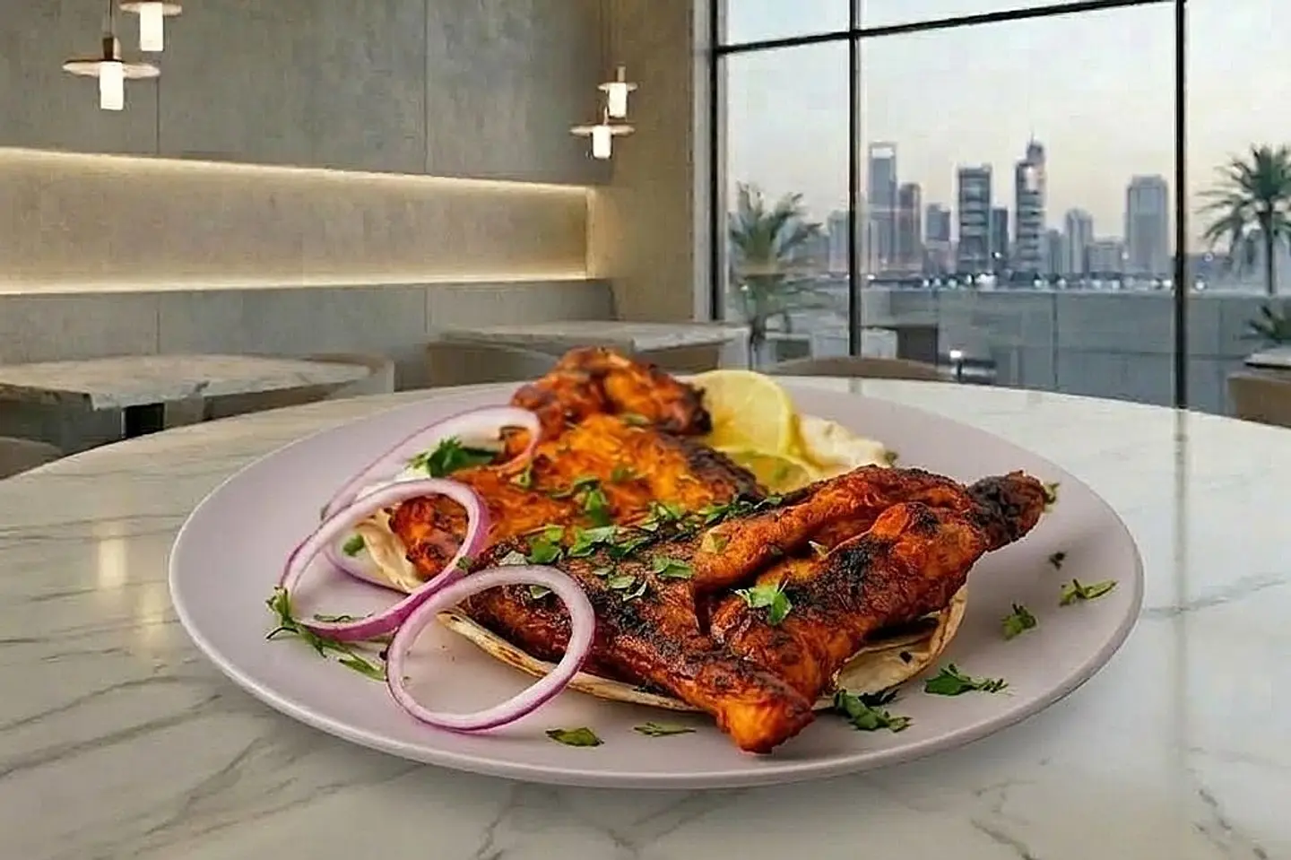 دجاج على فحم سادة - نص حبة دجاج