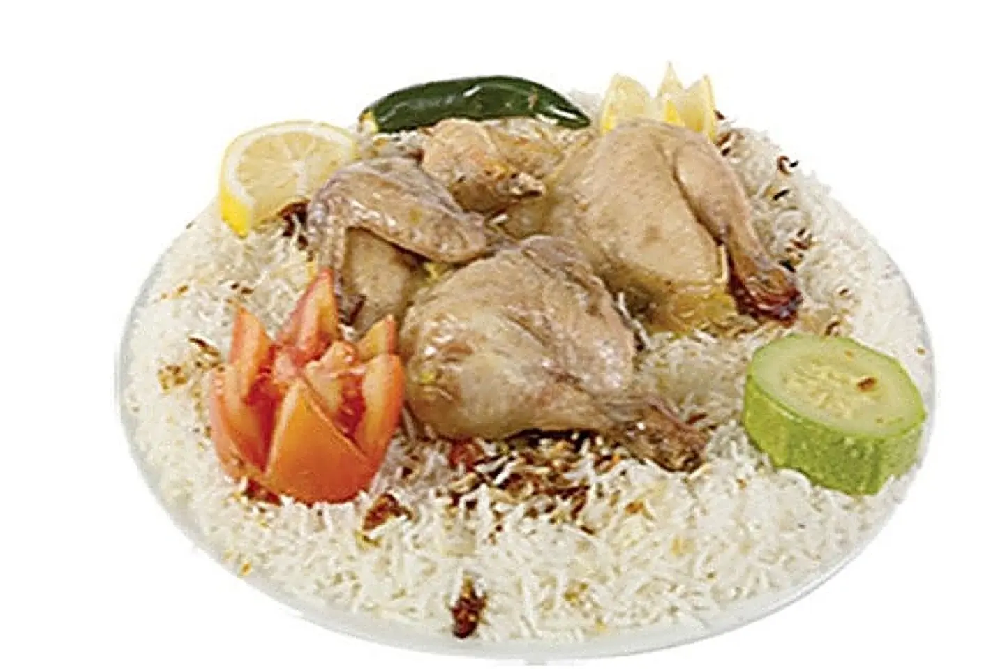 دجاج حنيذ أرز شعبي مثلوثة - نص حبة دجاج