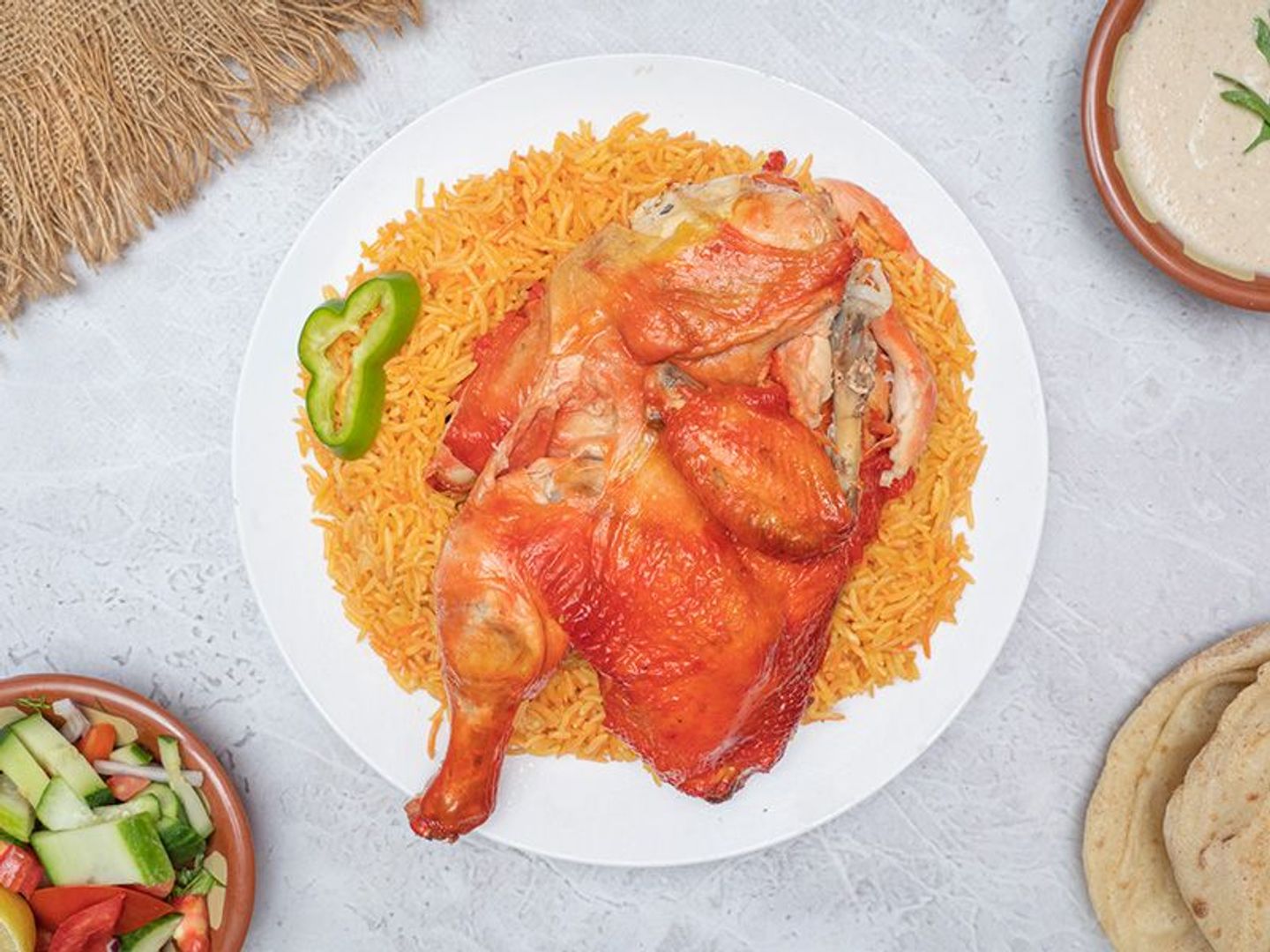 نص دجاج شواية - بدون الرز