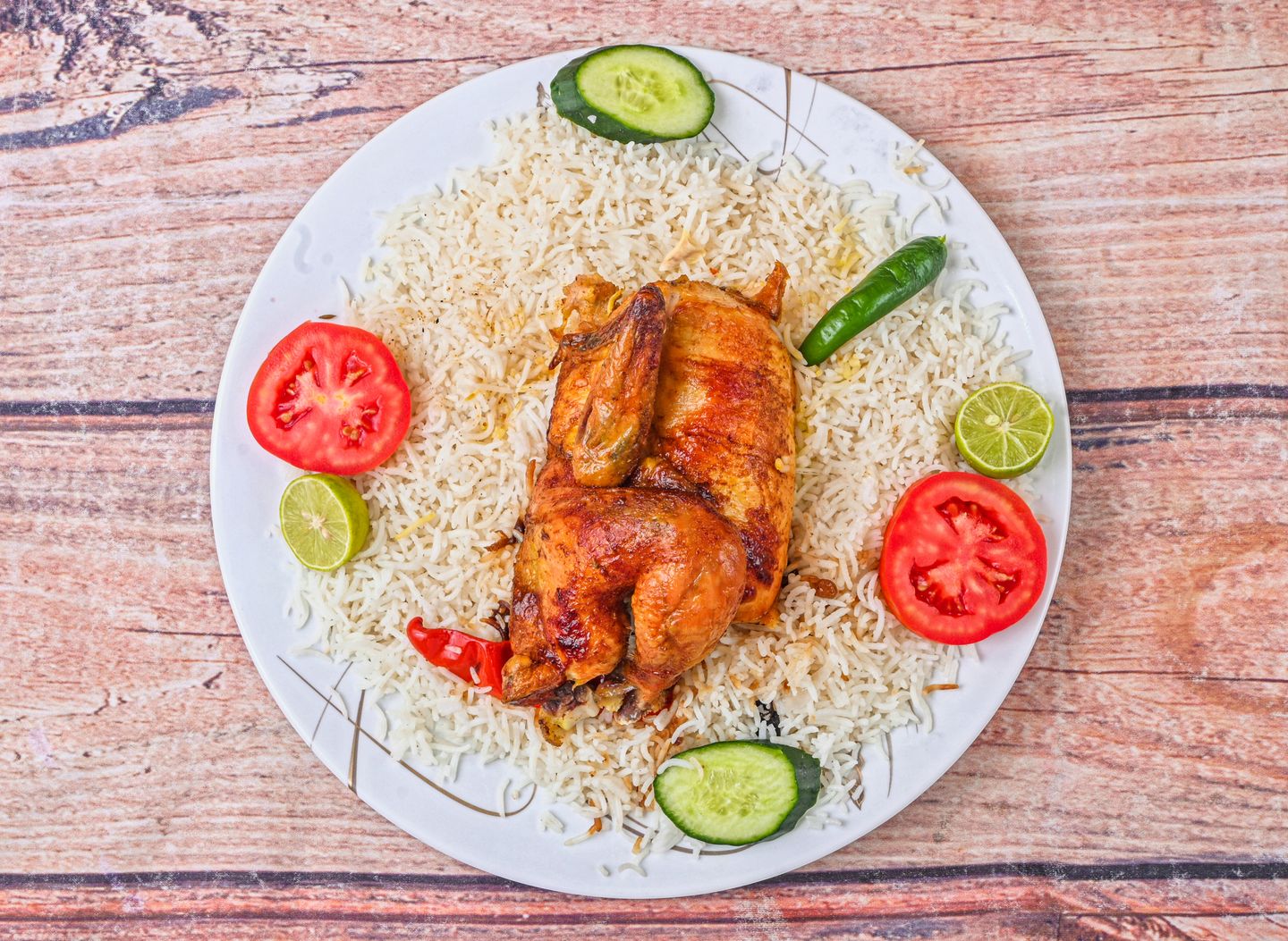 Grilled Chicken With Peshawar Rice - Whole Chicken