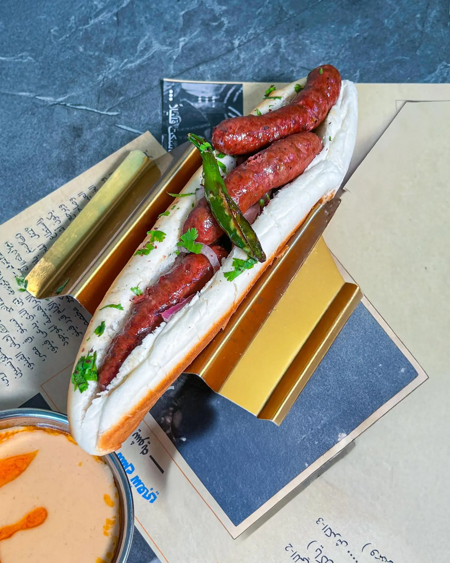 Alexandrian Sausage - Sandwich