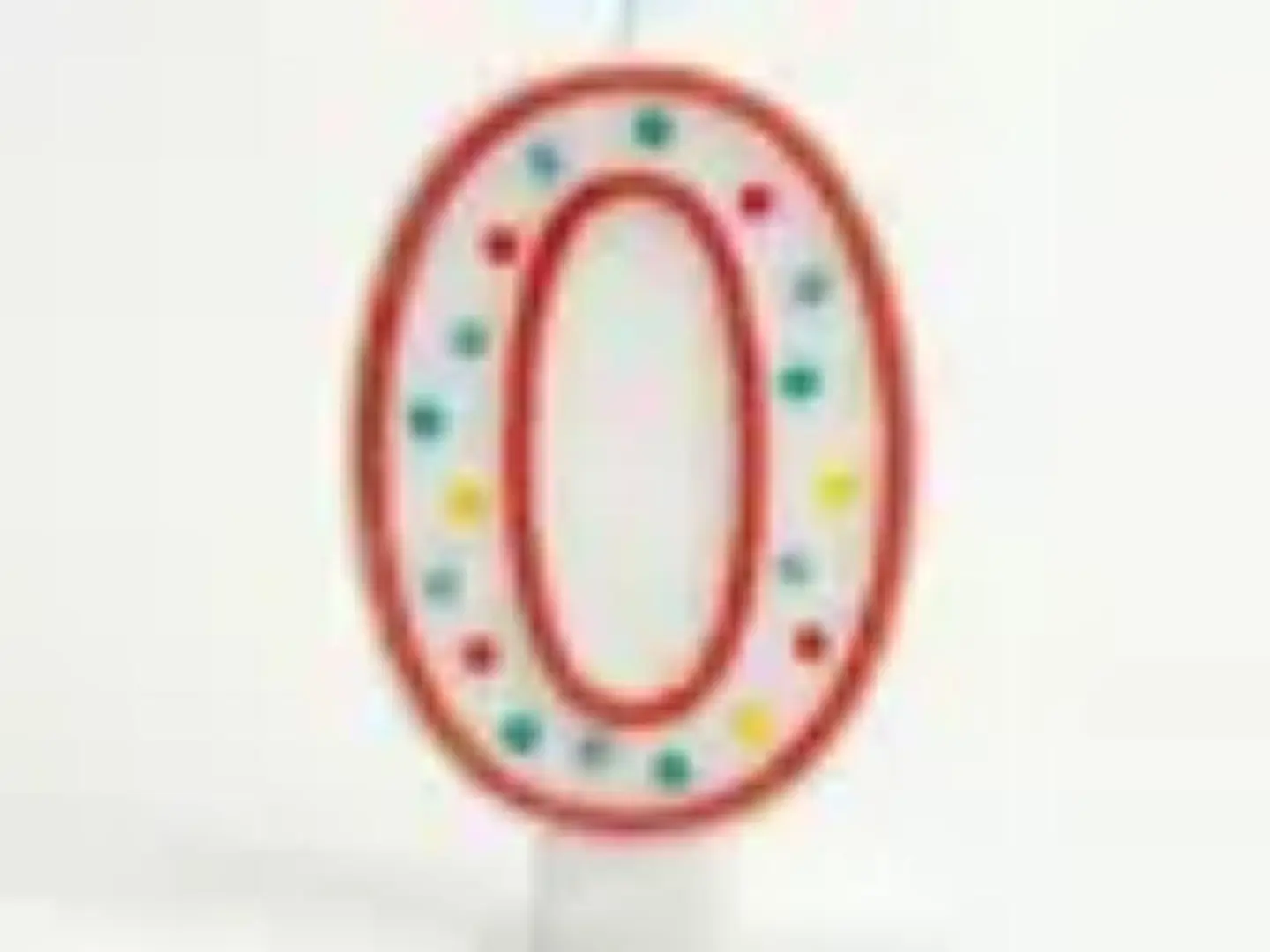 Polka Dot Number Candles - Number 0