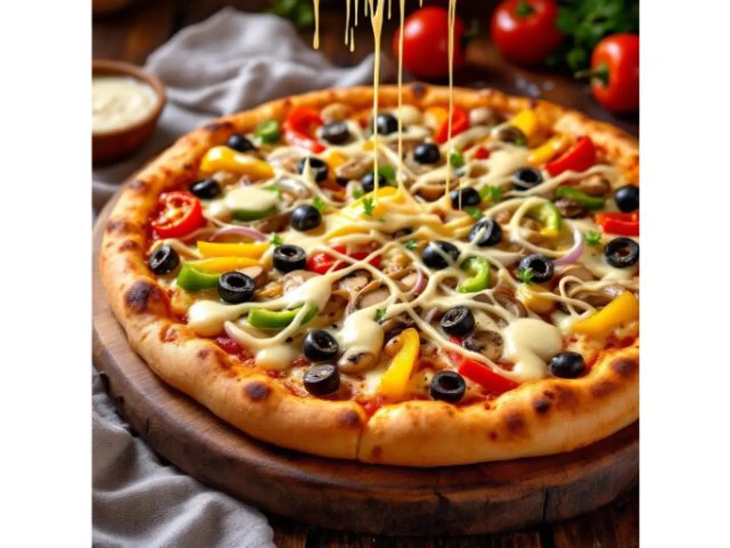 Vegetable Pizza With Cream Cheese. - Medium