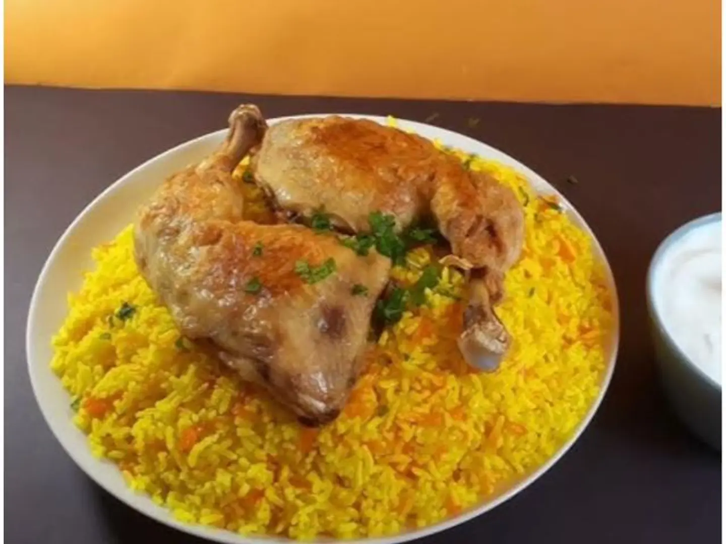 دجاج مقلي مع الرز - نص حبة دجاج