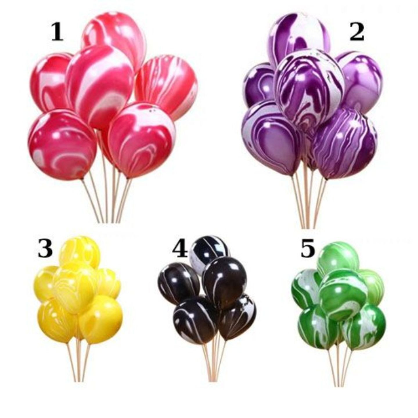 Balloon Marble Colorful 10 Pic - Pink
