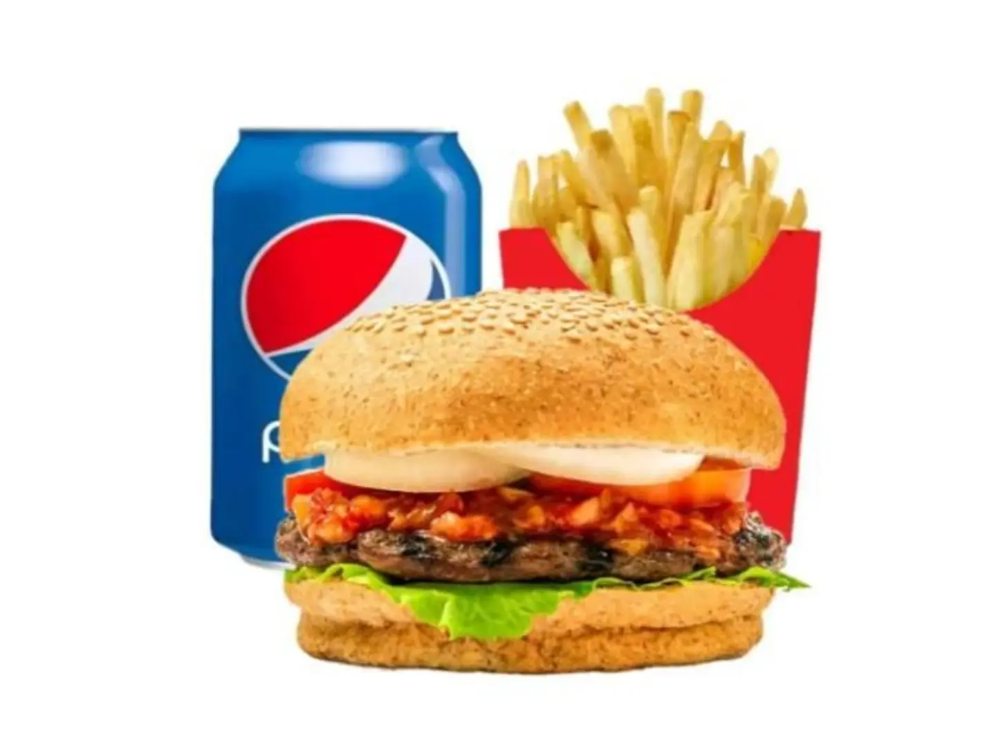 Meat Burger Meal - Without Cheese