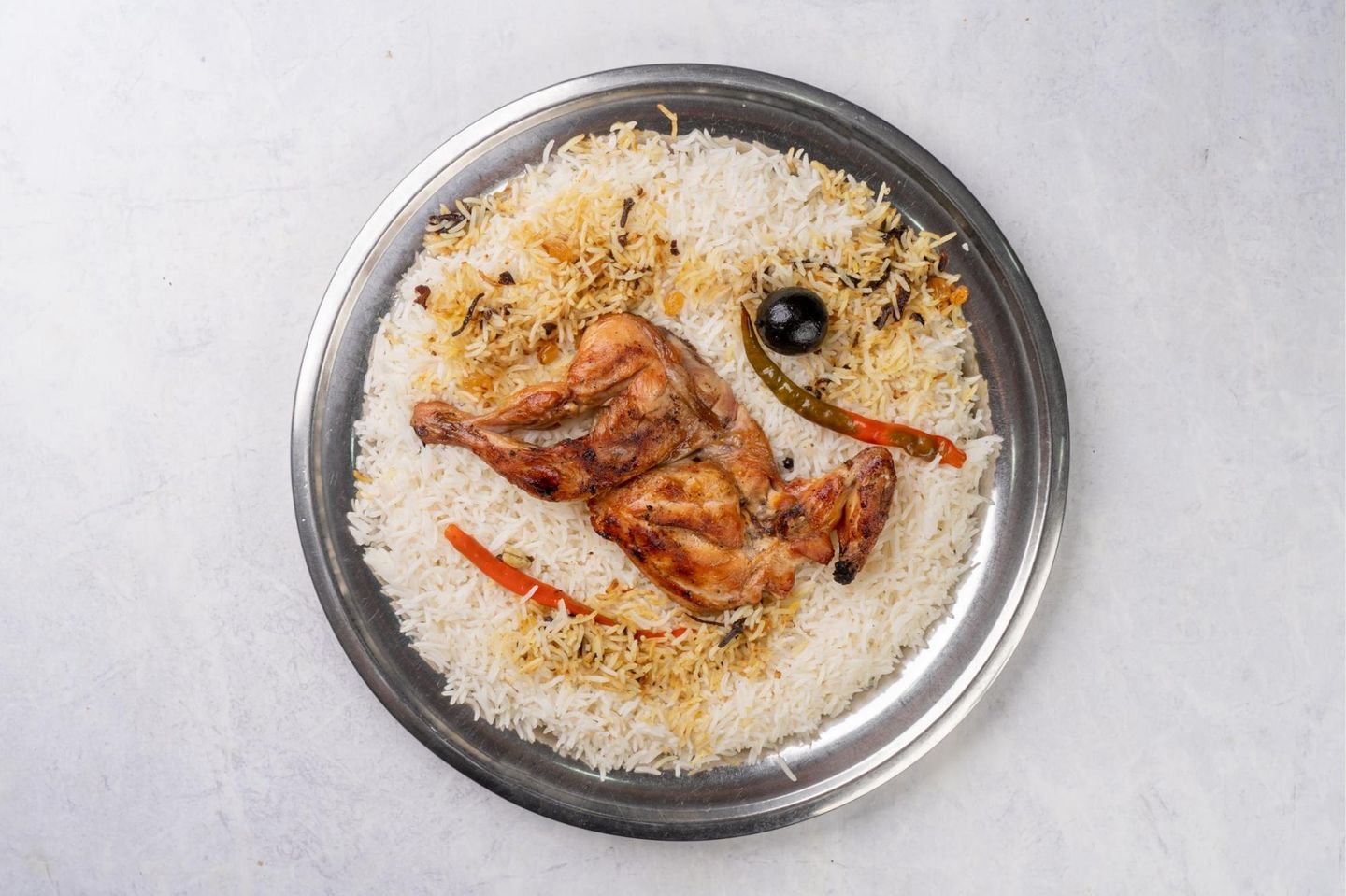 دجاج مظبي رز مثلوثه - نص حبة دجاج