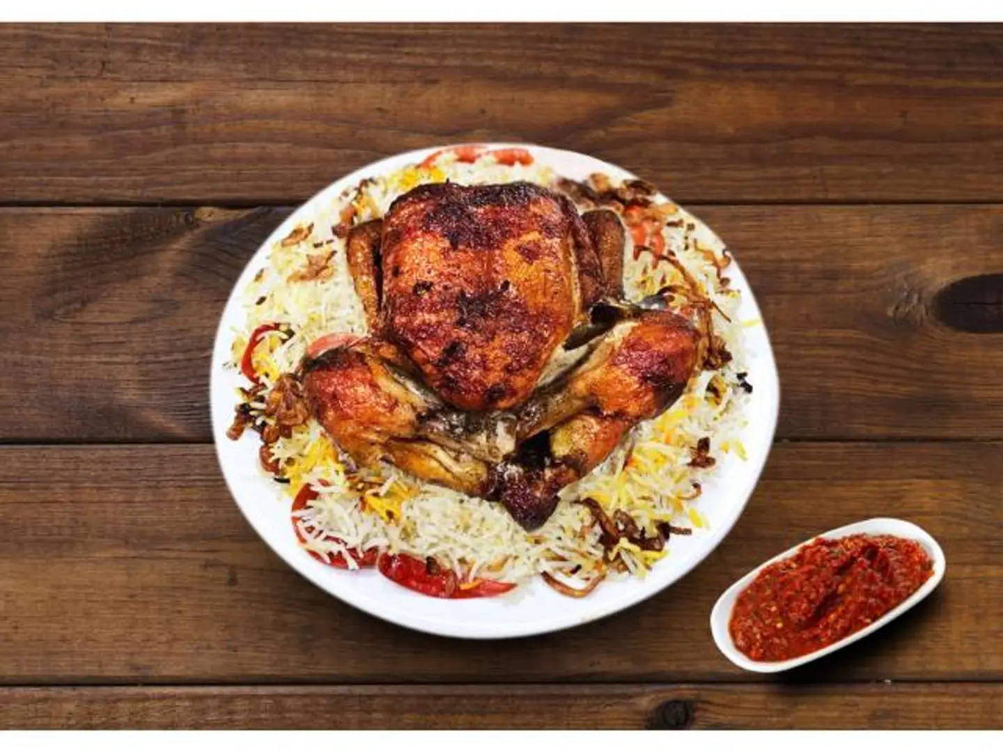 Grilled Chicken With Rice - Half A Chicken
