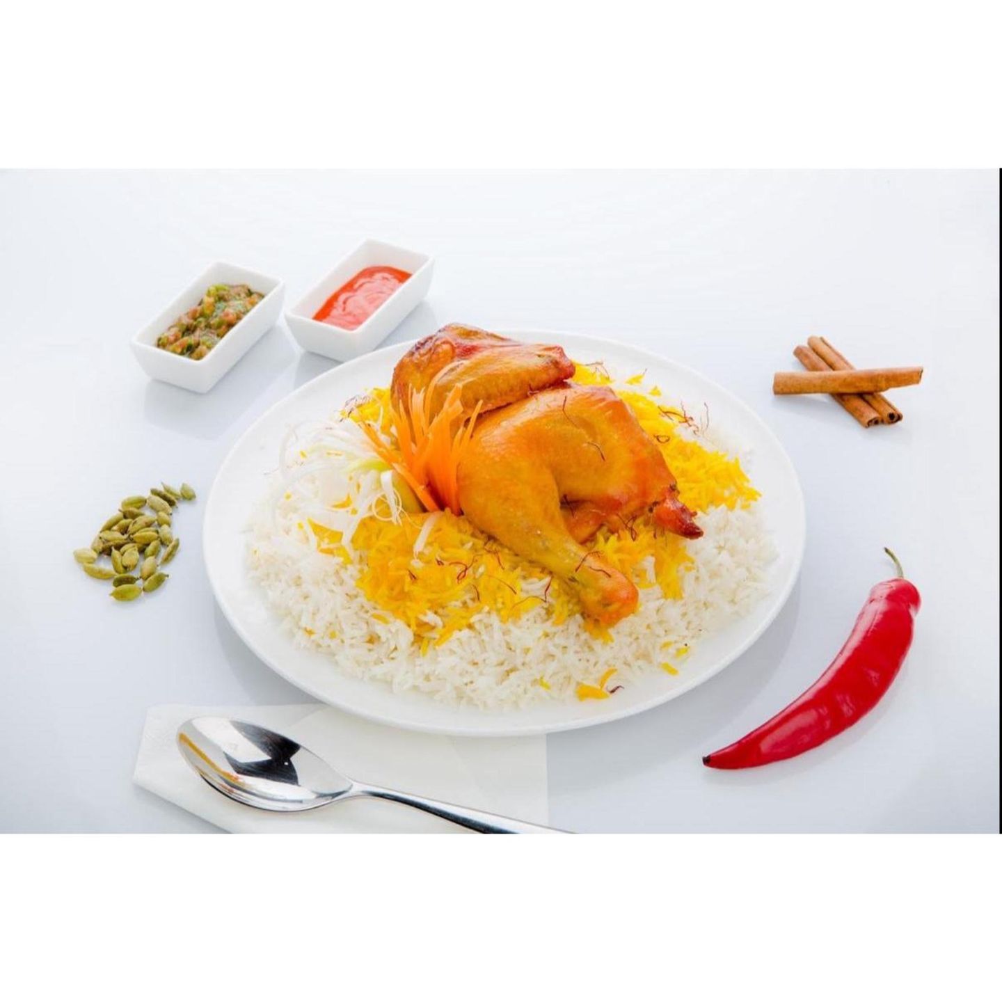 دجاج مندي مع الأرز - نص حبة دجاج