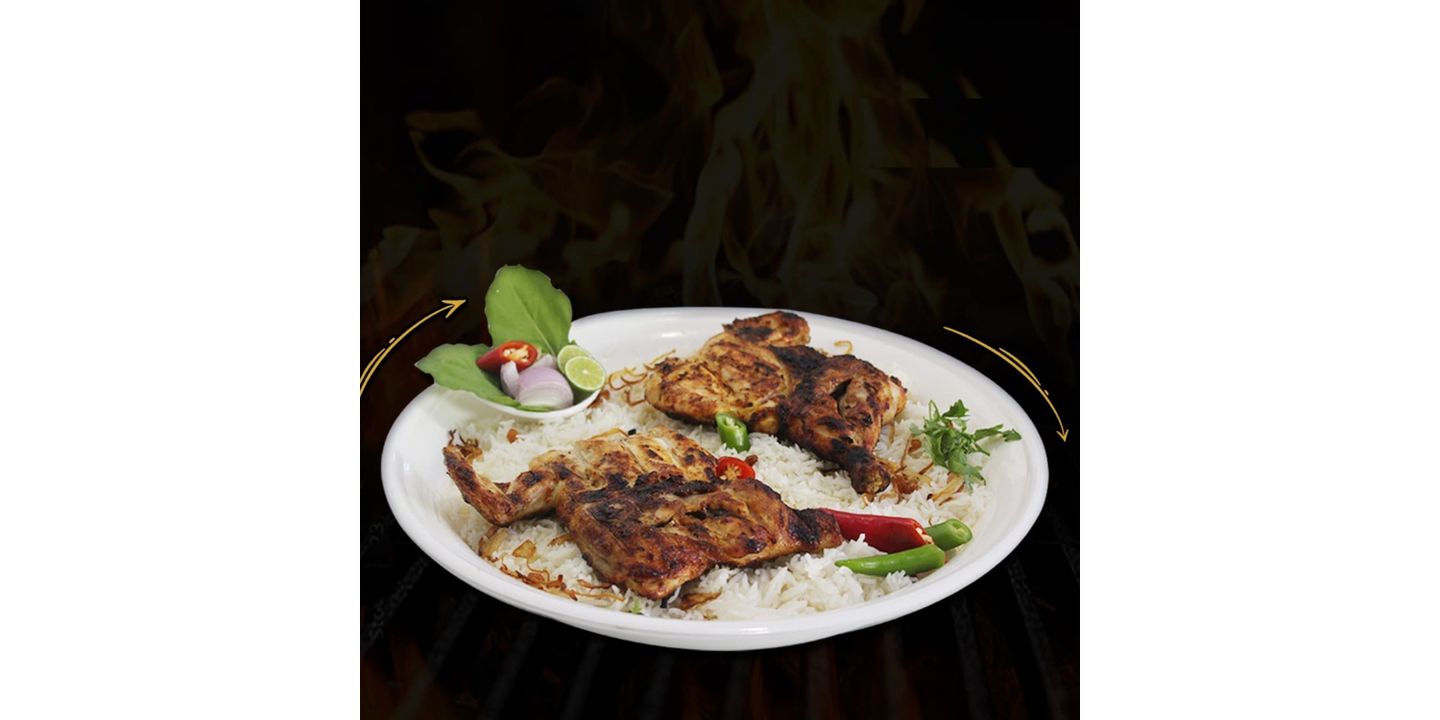 دجاج على الفحم - نص دجاجة
