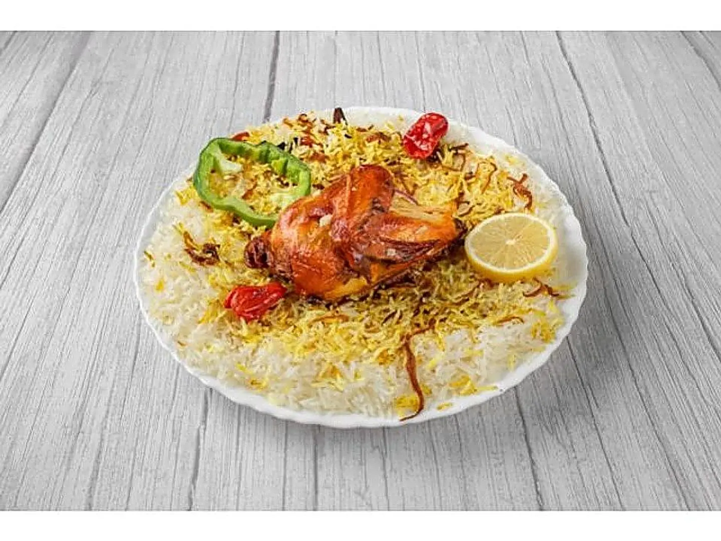 Mandi Chicken With Shabi Rice Mathloutha - Half Chicken