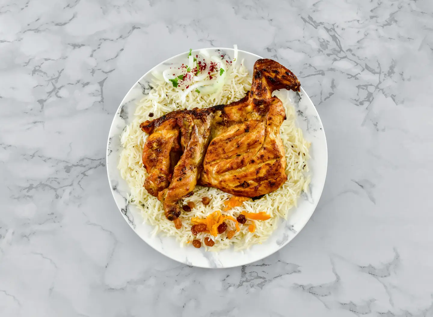 Chicken On Coal With Rice - Half Chicken