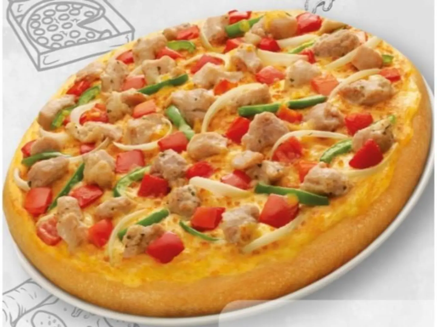 بيتزا الدجاج بالثوم - وسط