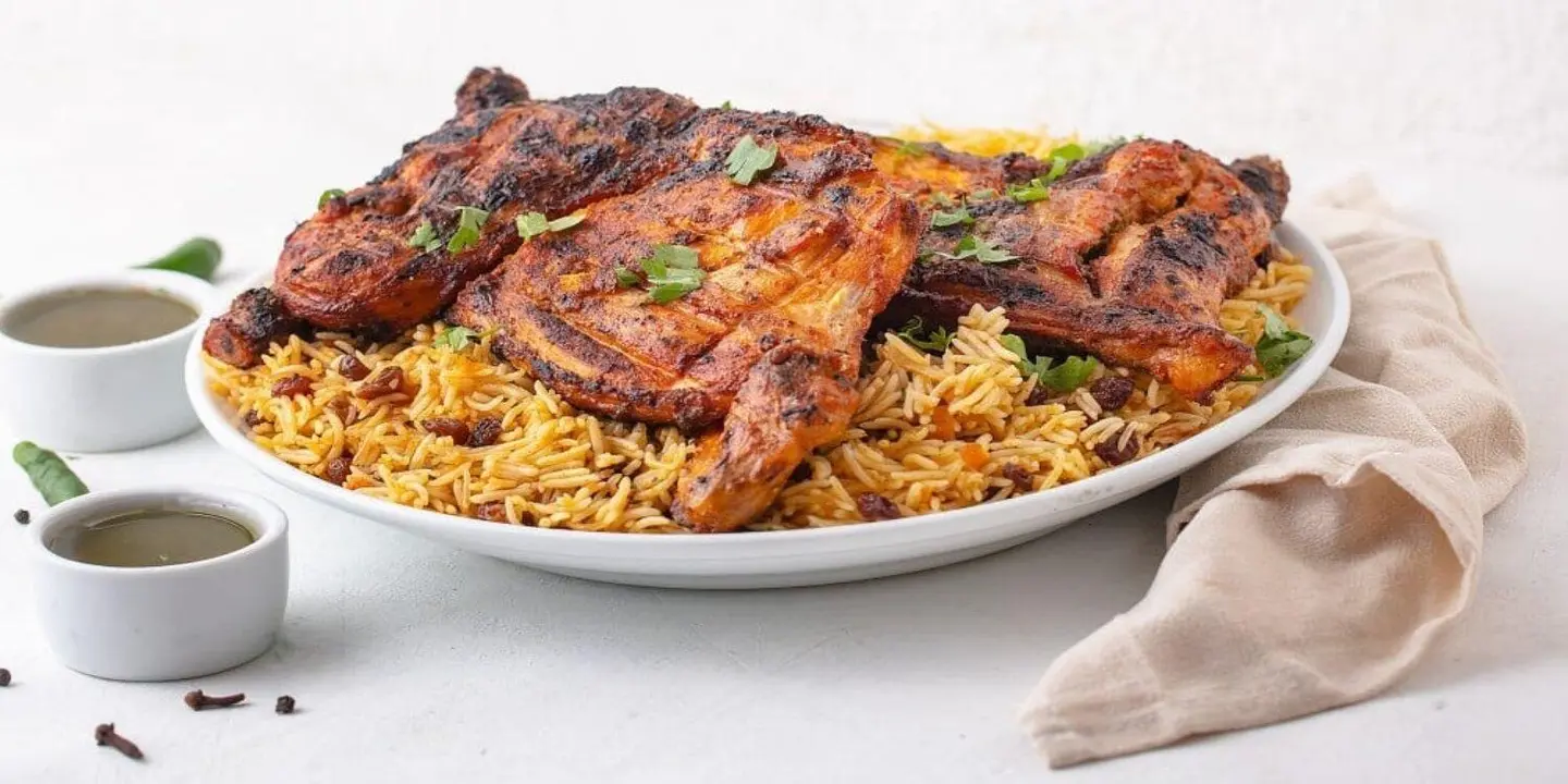 Charcoal Chicken With Rice - Half