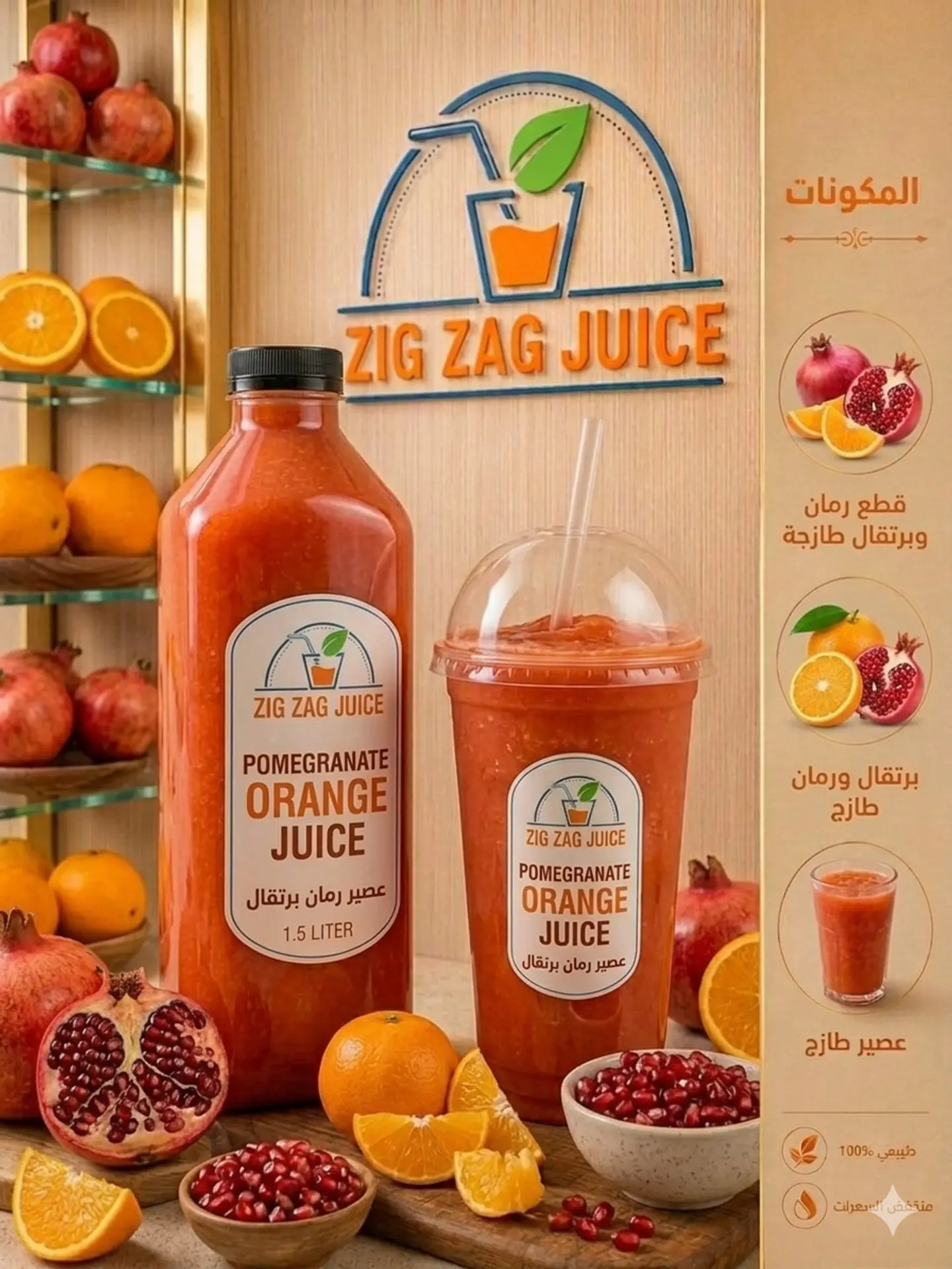 Sweetened Orange With Pomegranate - Cup Medium
