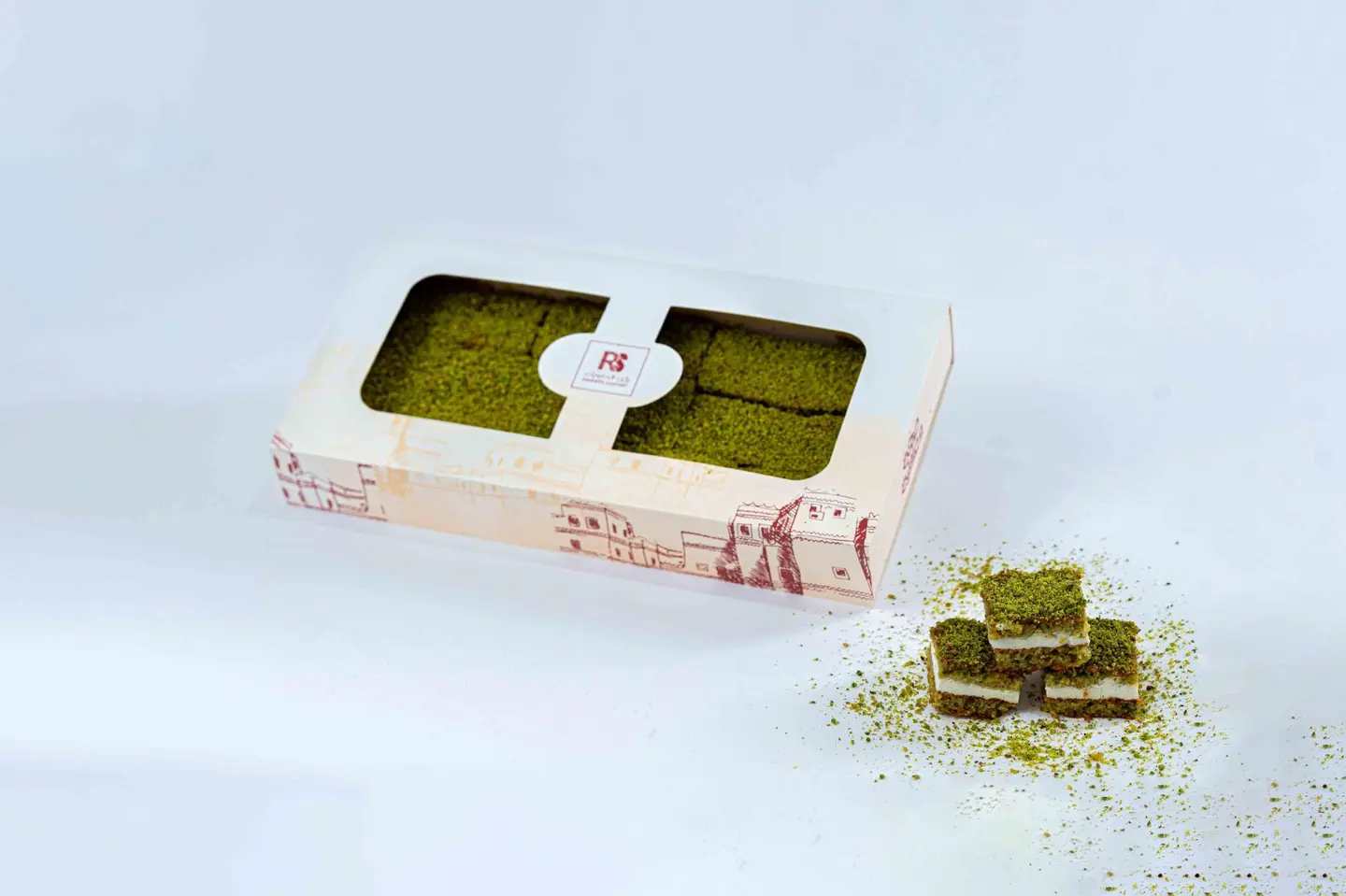 Pistachio Cream Basbousa - 1/2 Kg