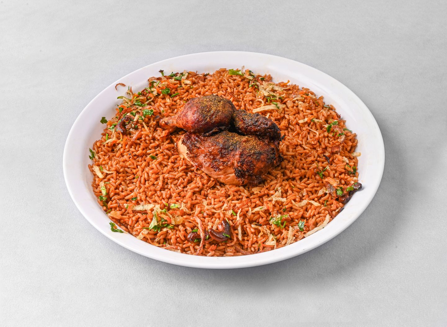 شواية مقلي مع الأرز - نصف دجاجة