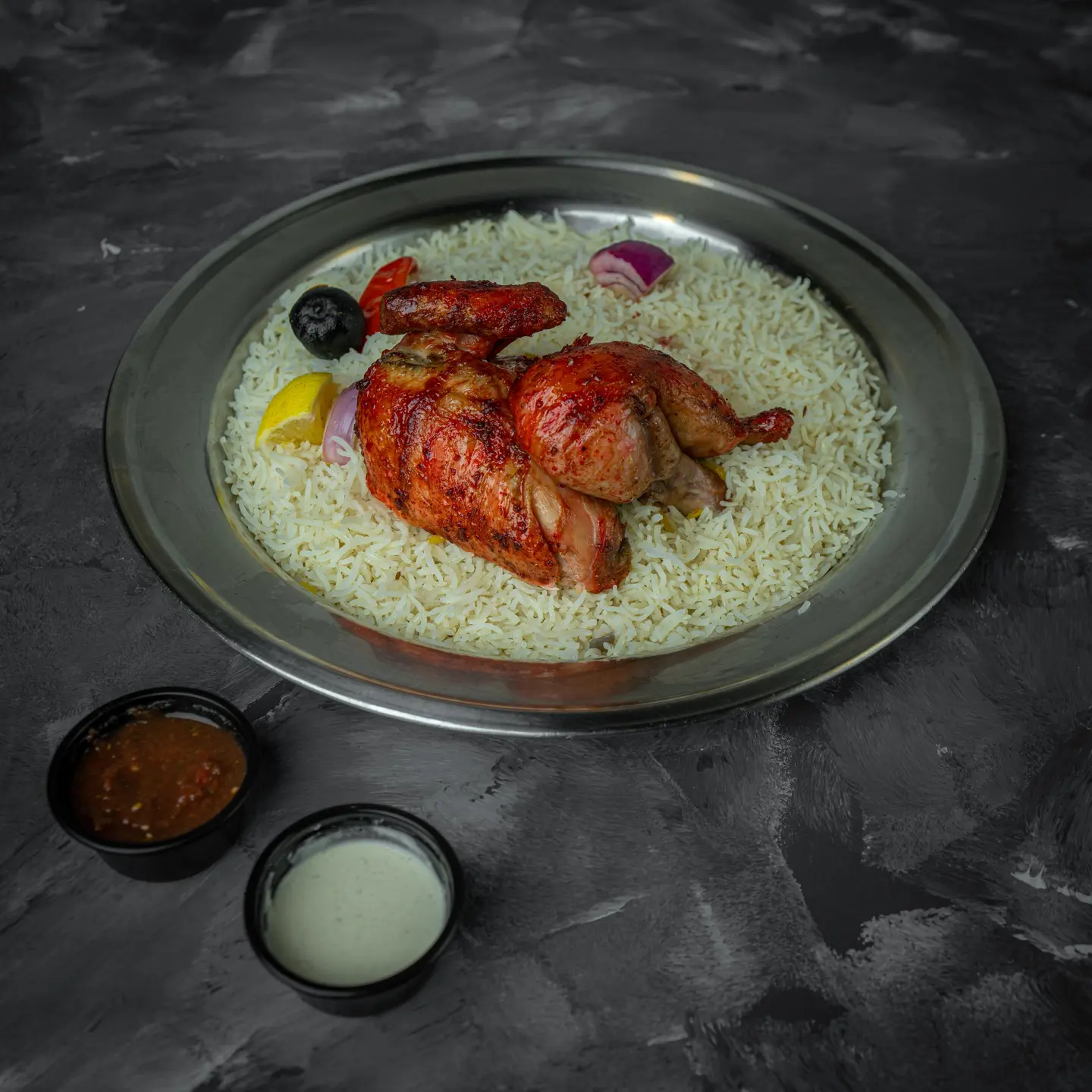 Grilled Chicken With Basmati Rice - Half A Chicken