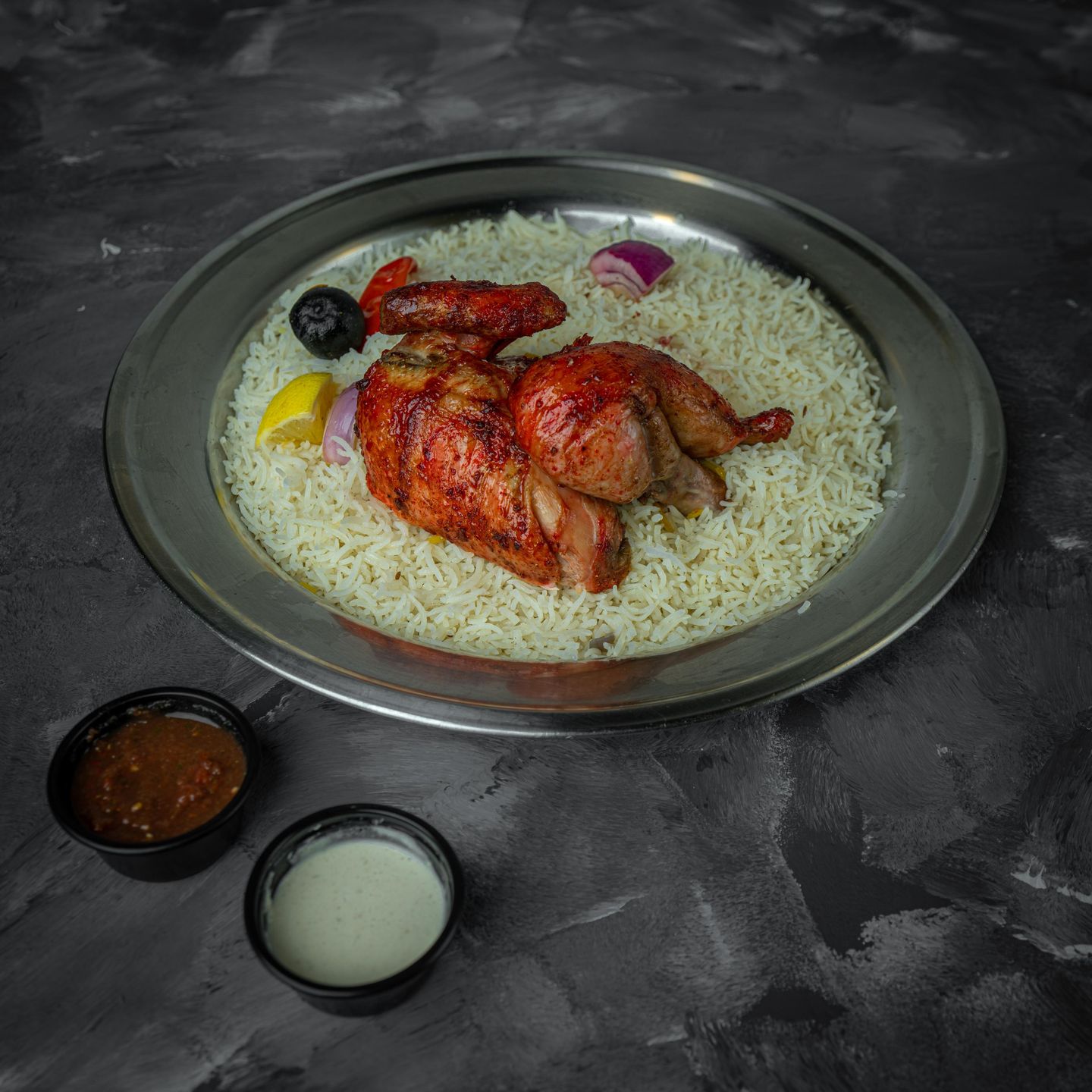 دجاج شواية مع ارز بشاور - نص حبة دجاج