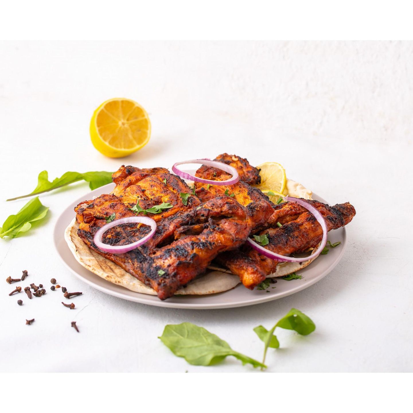 دجاج على الفحم - نص حبة دجاج