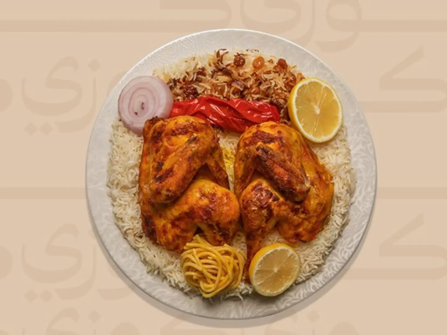 دجاج محمر في الفرن - نصف
