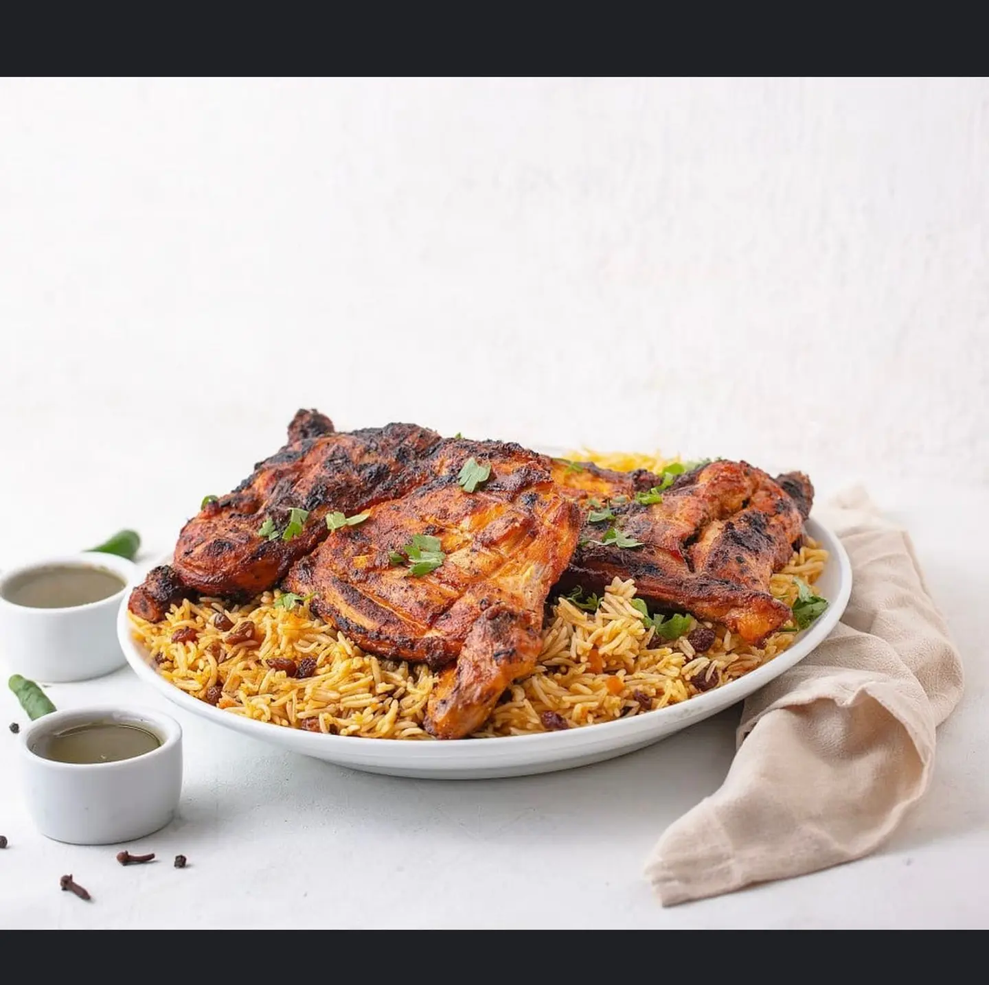 Charcoal Chicken With Rice - A Quarter Chicken