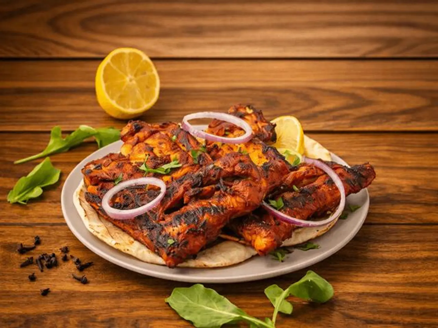 دجاج مشوي على الفحم سادة - نص حبة دجاج