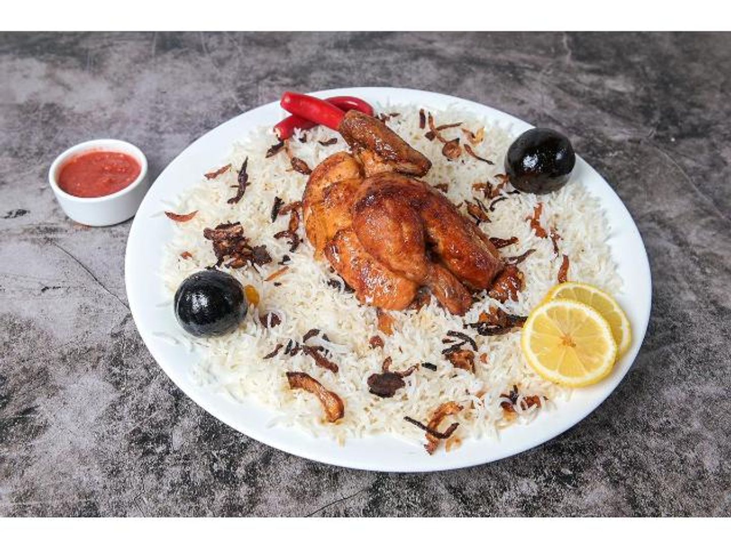 حبة دجاج شواية مع رز - ربع دجاجة