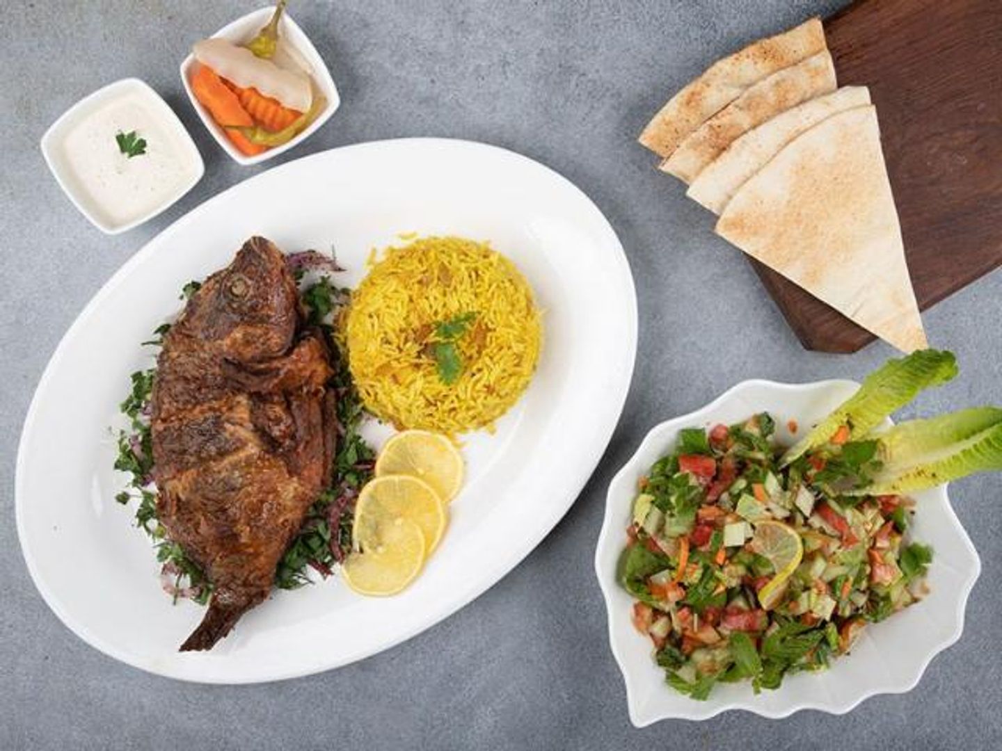 وجبة سمك بلطي - ارز ابيض