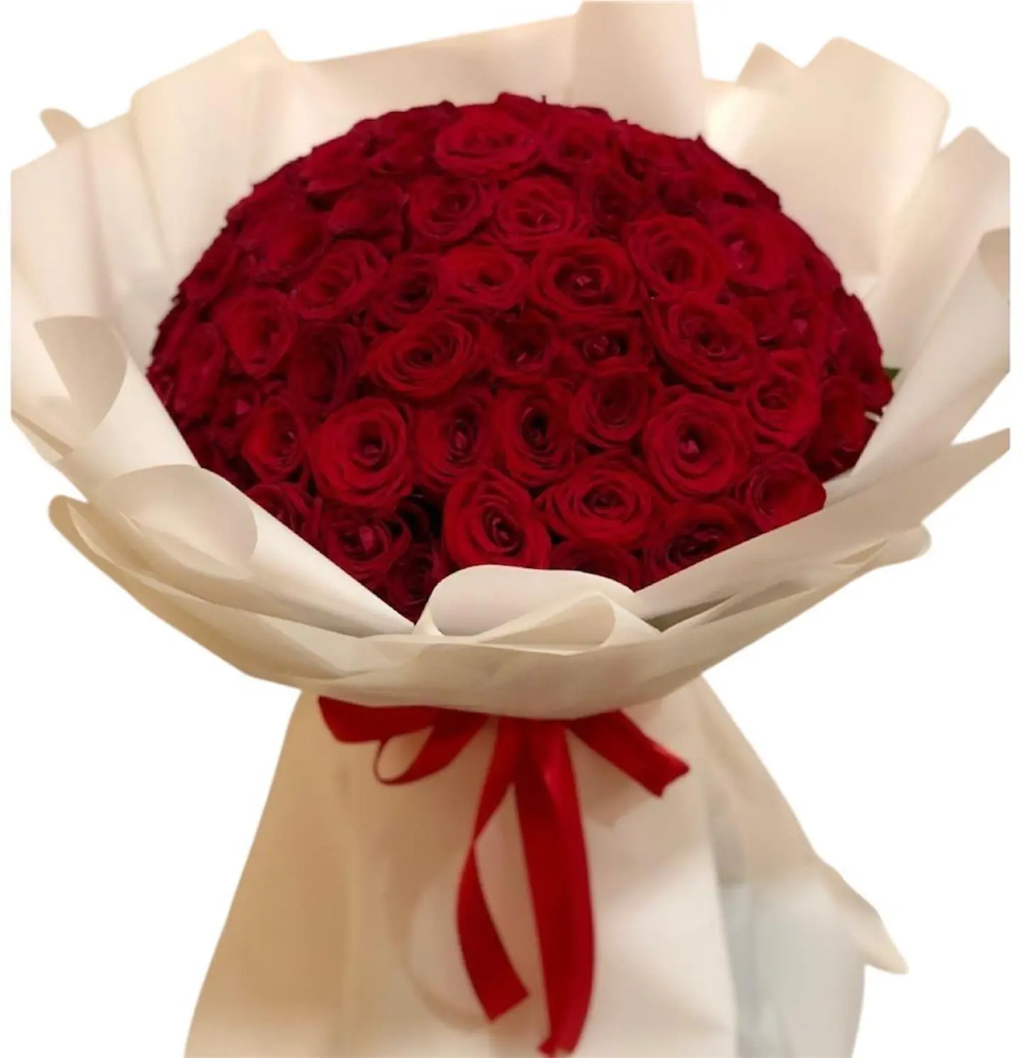 Love Bouquet, Red Rose Heart - White