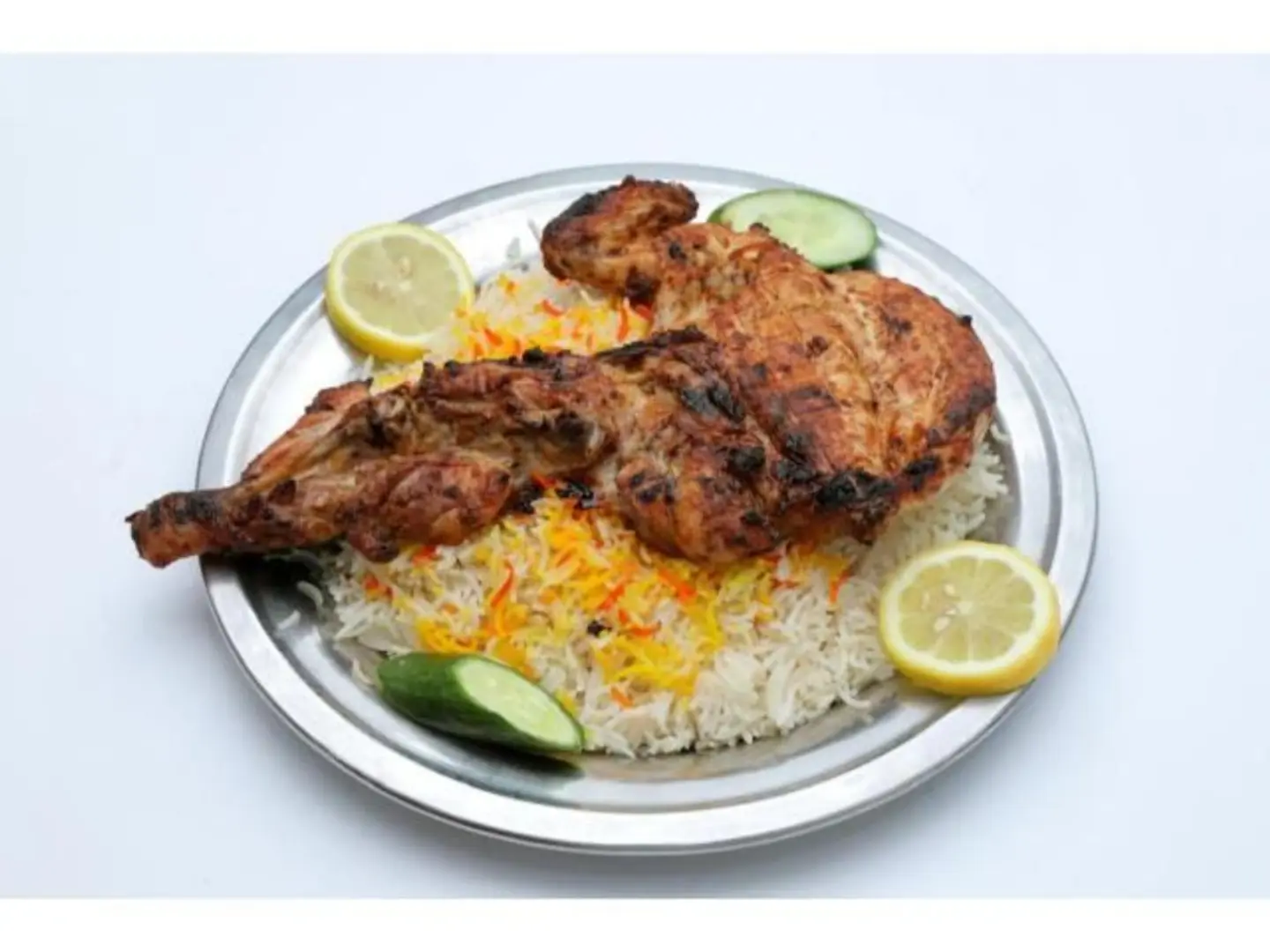 دجاج فحم مع الارز - نصف حبة دجاج