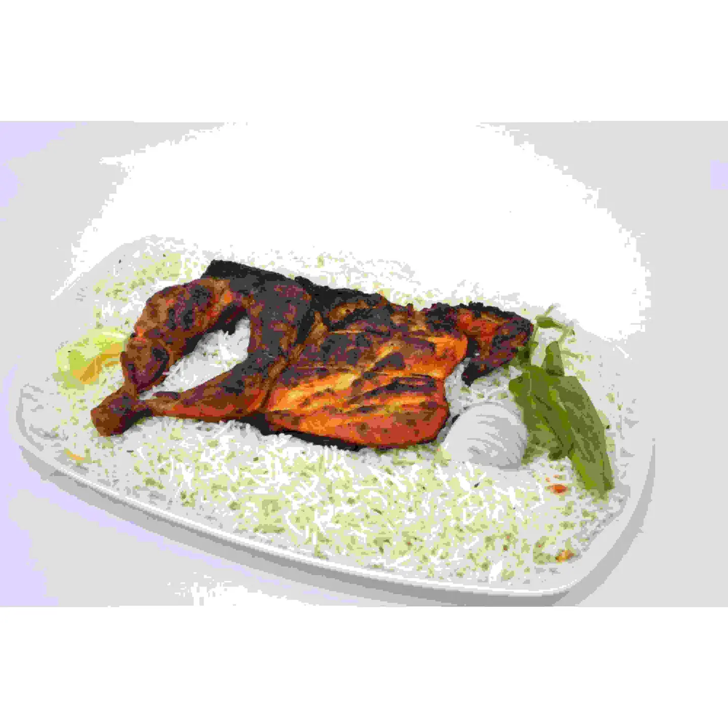 دجاج على الفحم مع ارز - وسط