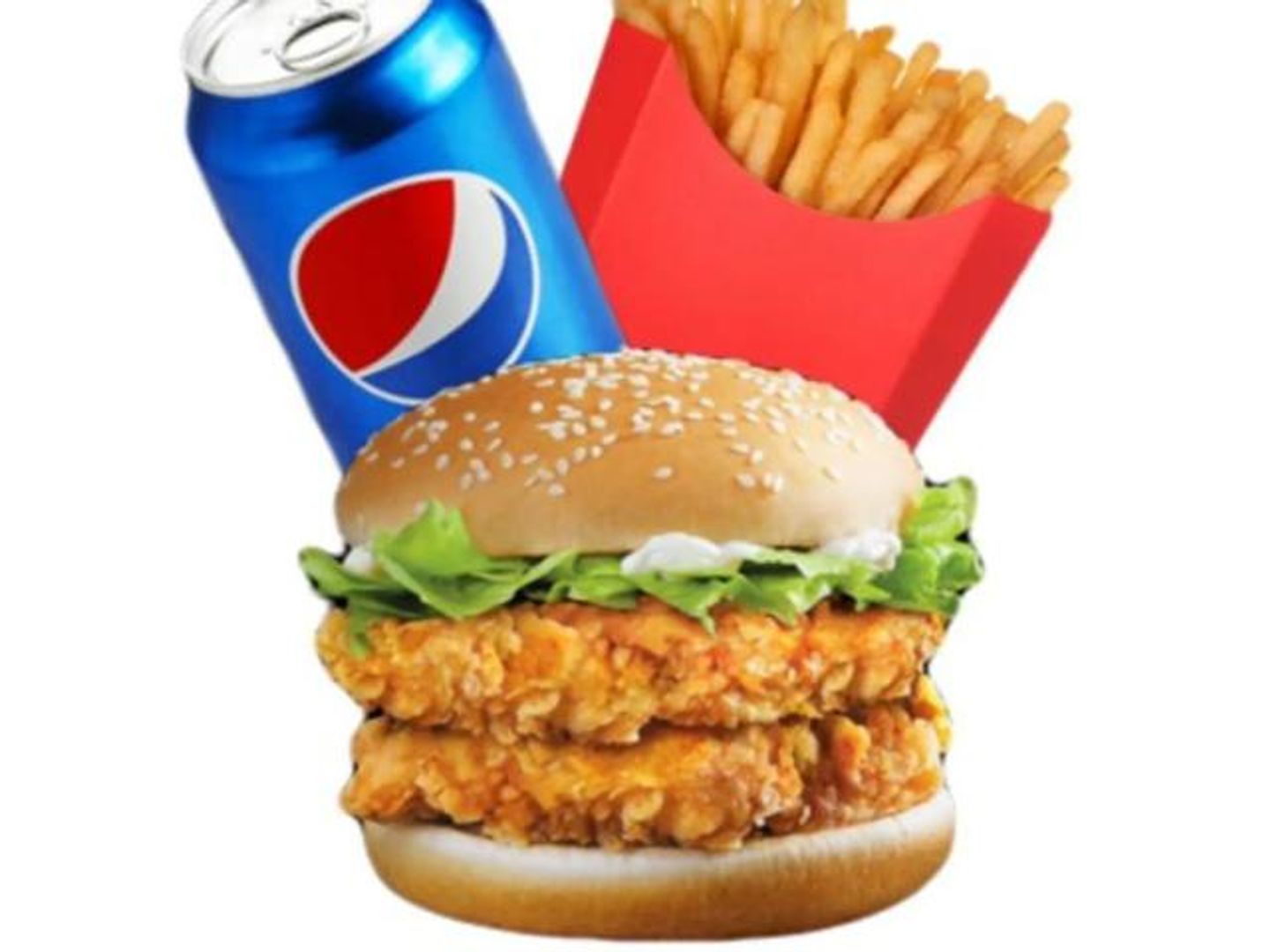 Double Zinger Burger Meal - Without Cheese