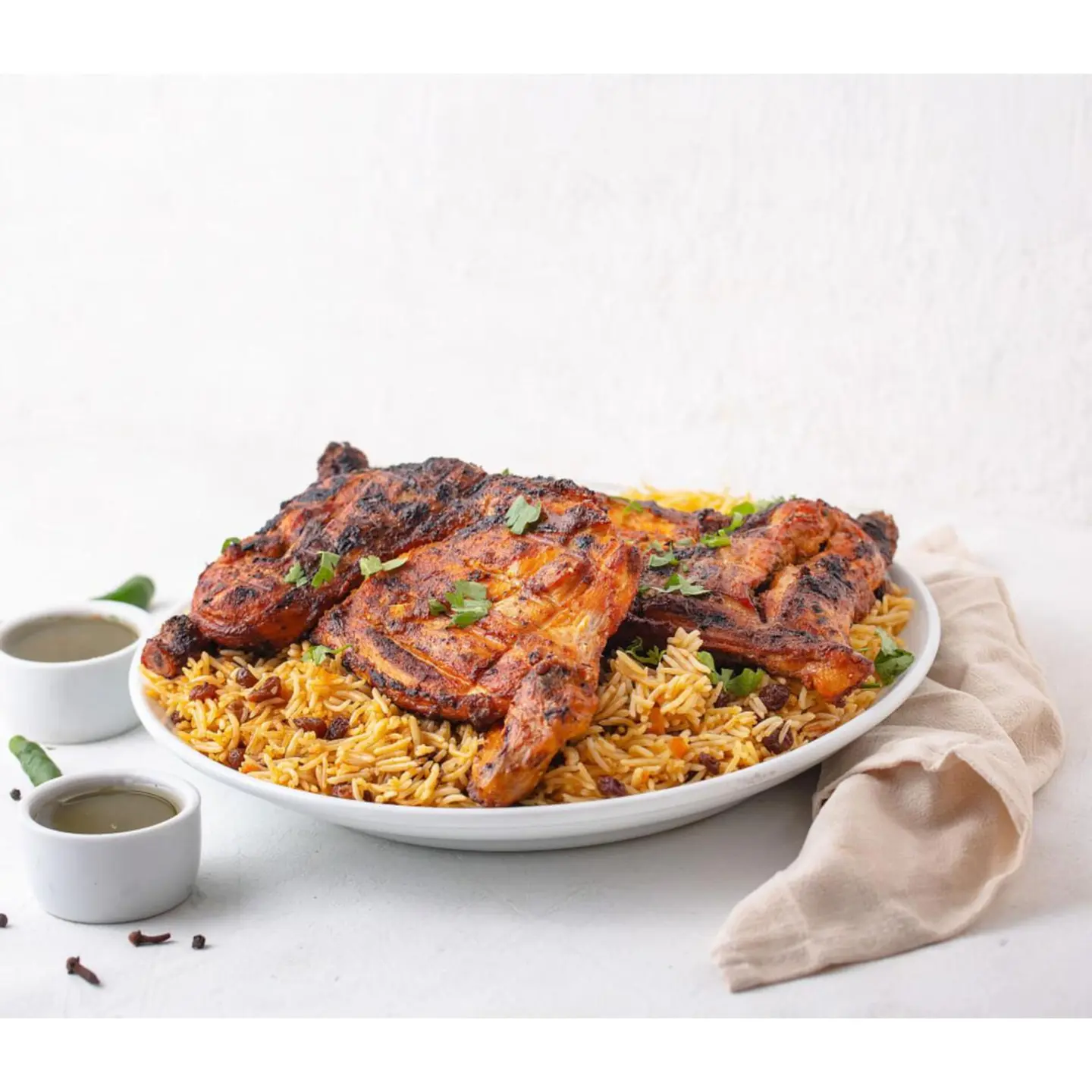 دجاج على الفحم - نص حبة دجاج