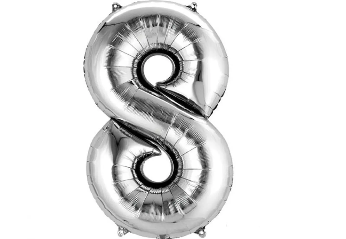 Balloon With The Number 8 - Silver