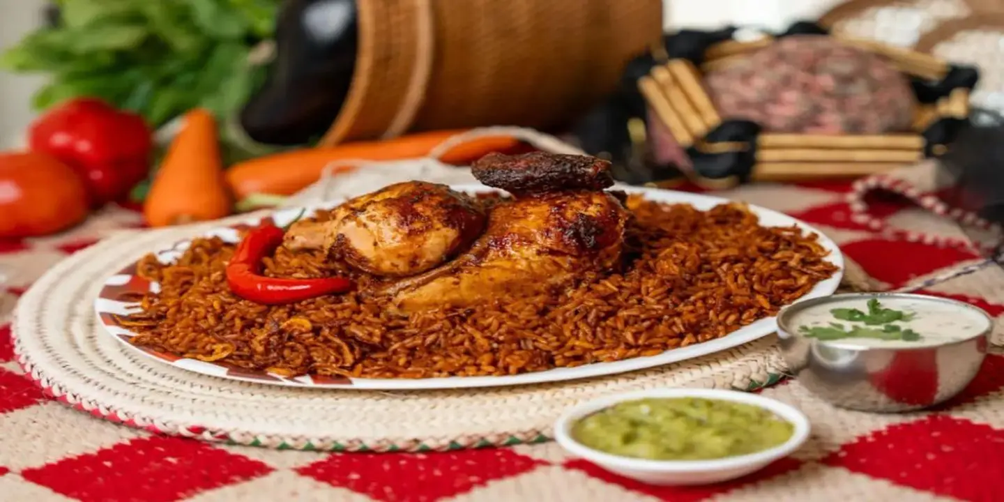 دجاج مقمر مع رز - ربع دجاجة