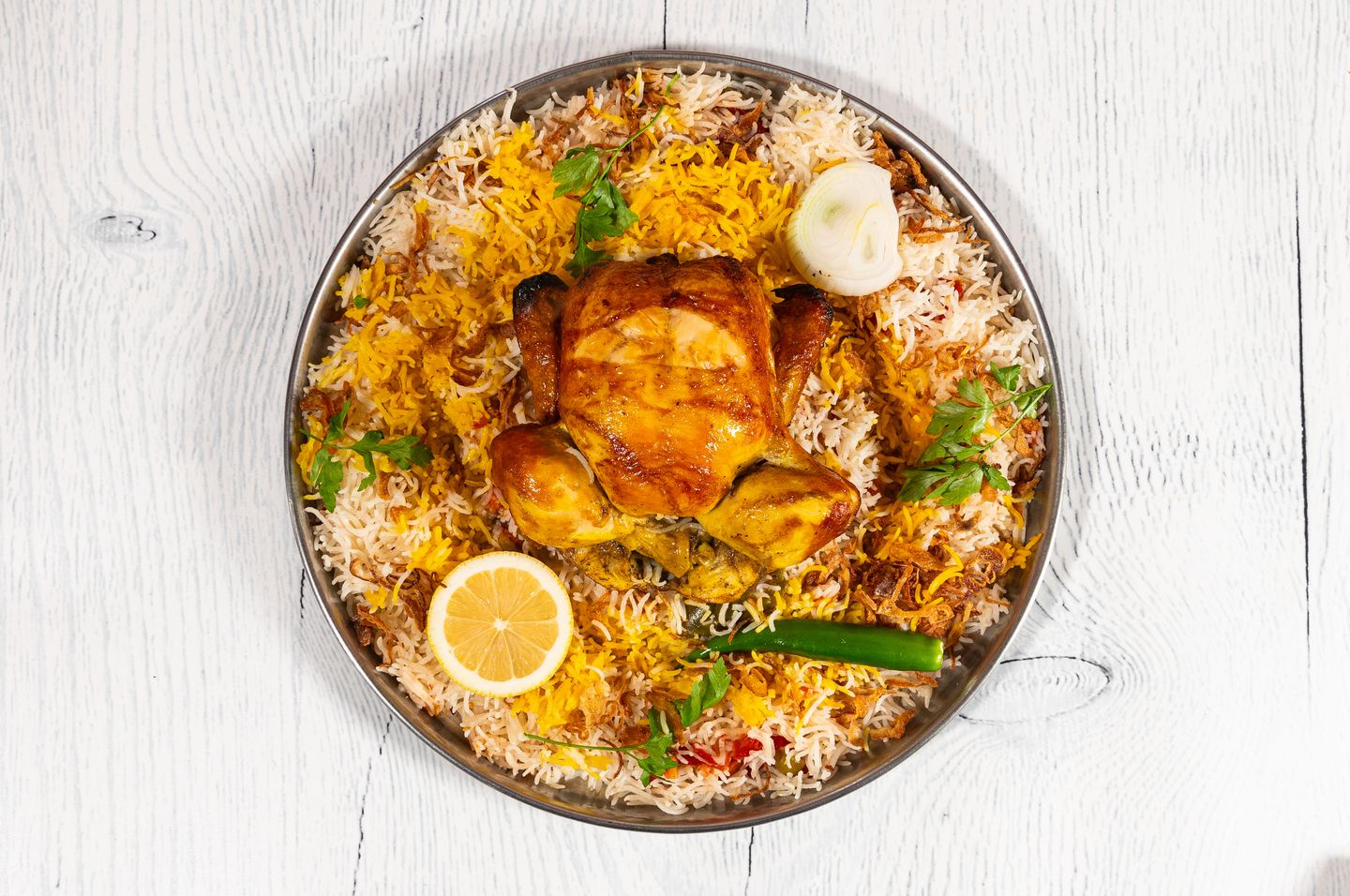 دجاج برياني - دجاج برياني-ربع دجاجة مع الرز