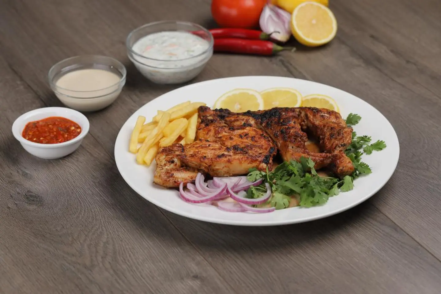 Charcoal Grilled Chicken Without Rice - Half A Chicken