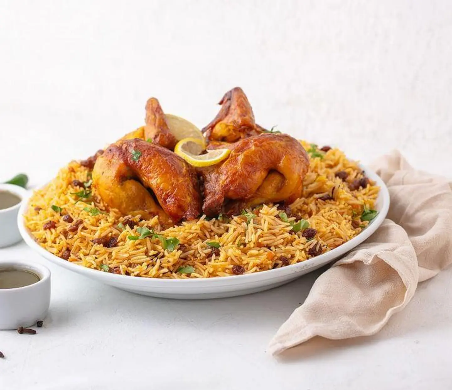 دجاج شواية مع الأرز - ربع دجاجة
