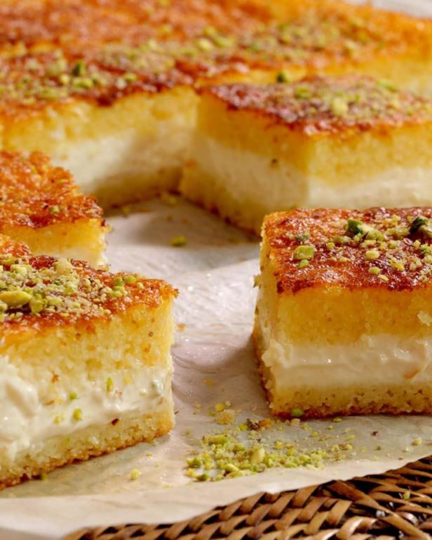 بسبوسة بالقشطة - صغير