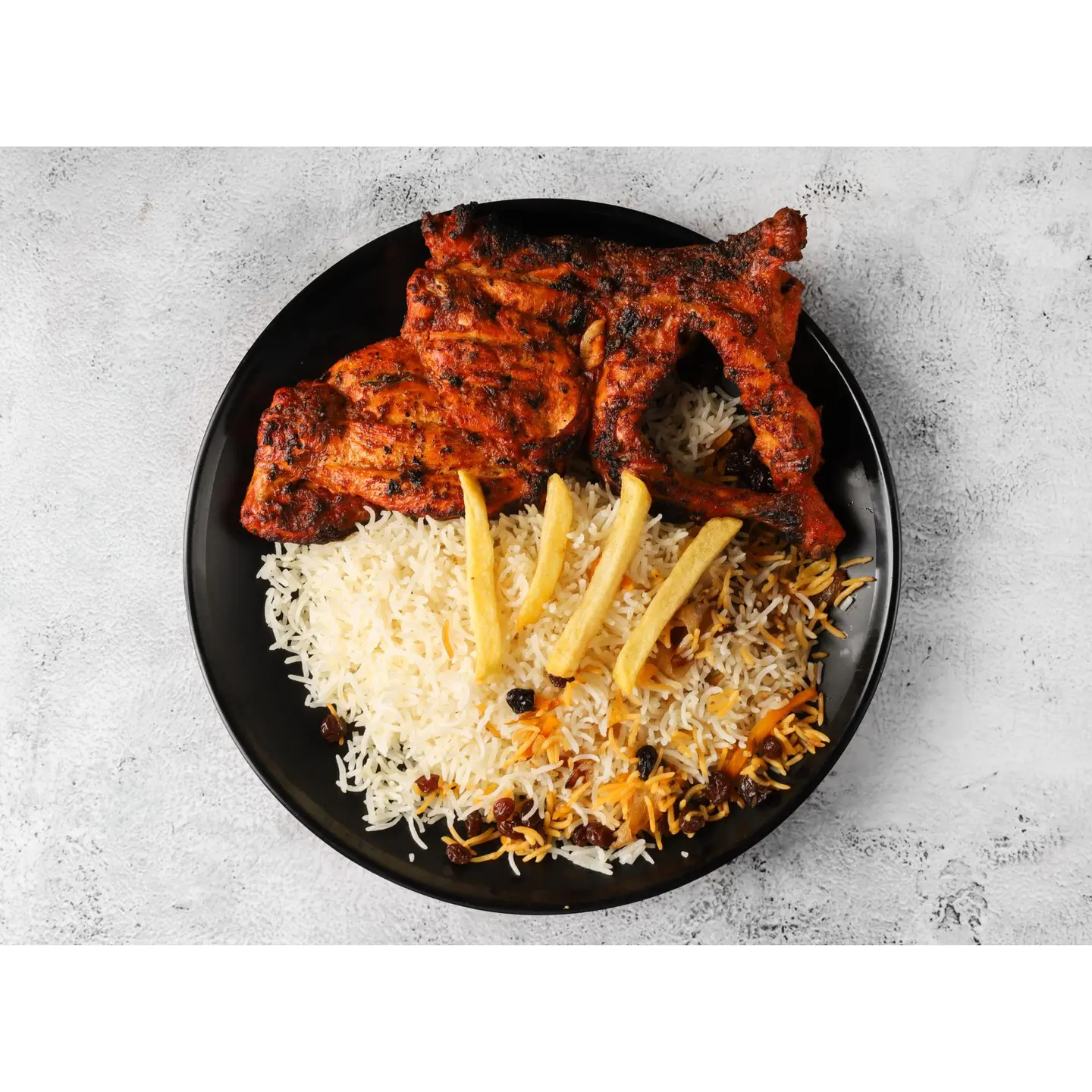 Charcoal Chicken With Rice - Half A Chicken