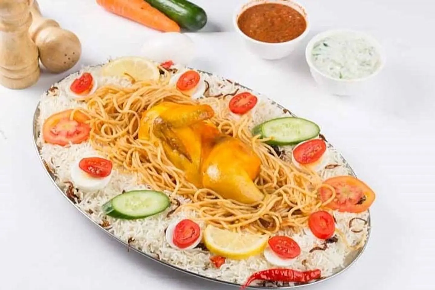 دجاج مندي مع رز بيشاور - نص حبة دجاج