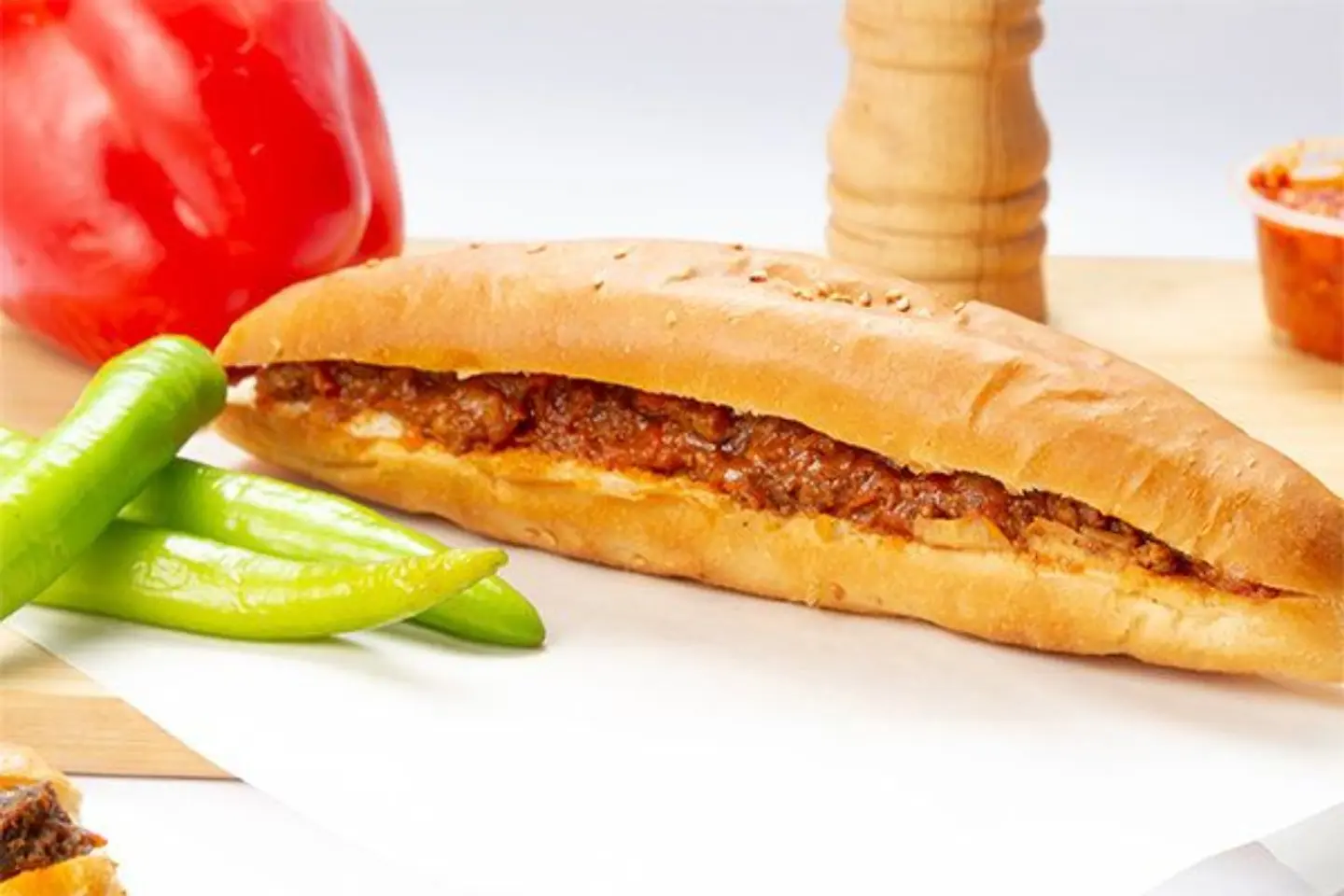 ساندوتش لحمة راس - خبز ابيض