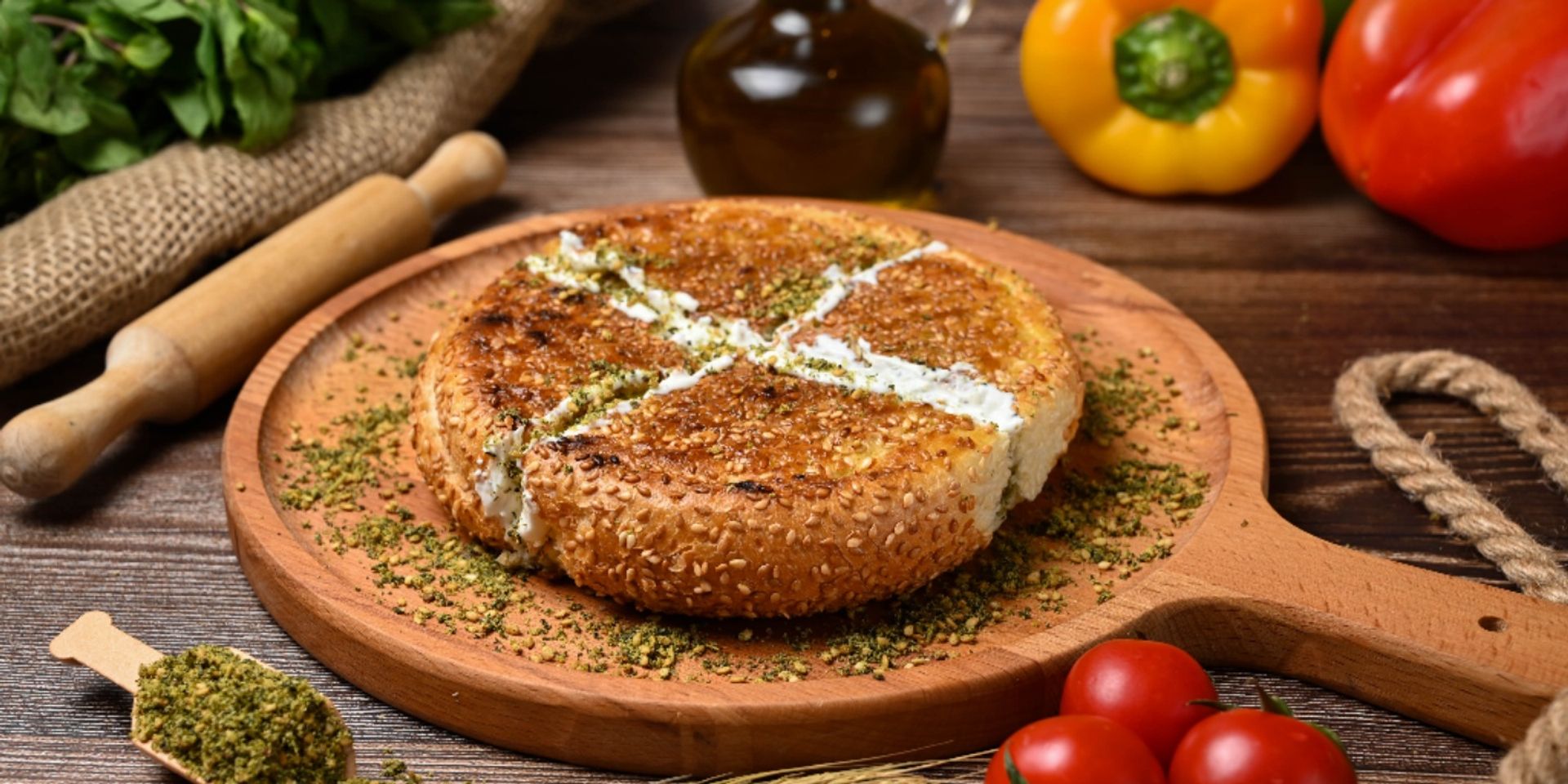 كعكة اللبنة بالزعتر - كعكة اللبنة بالزعتر حجم وسط