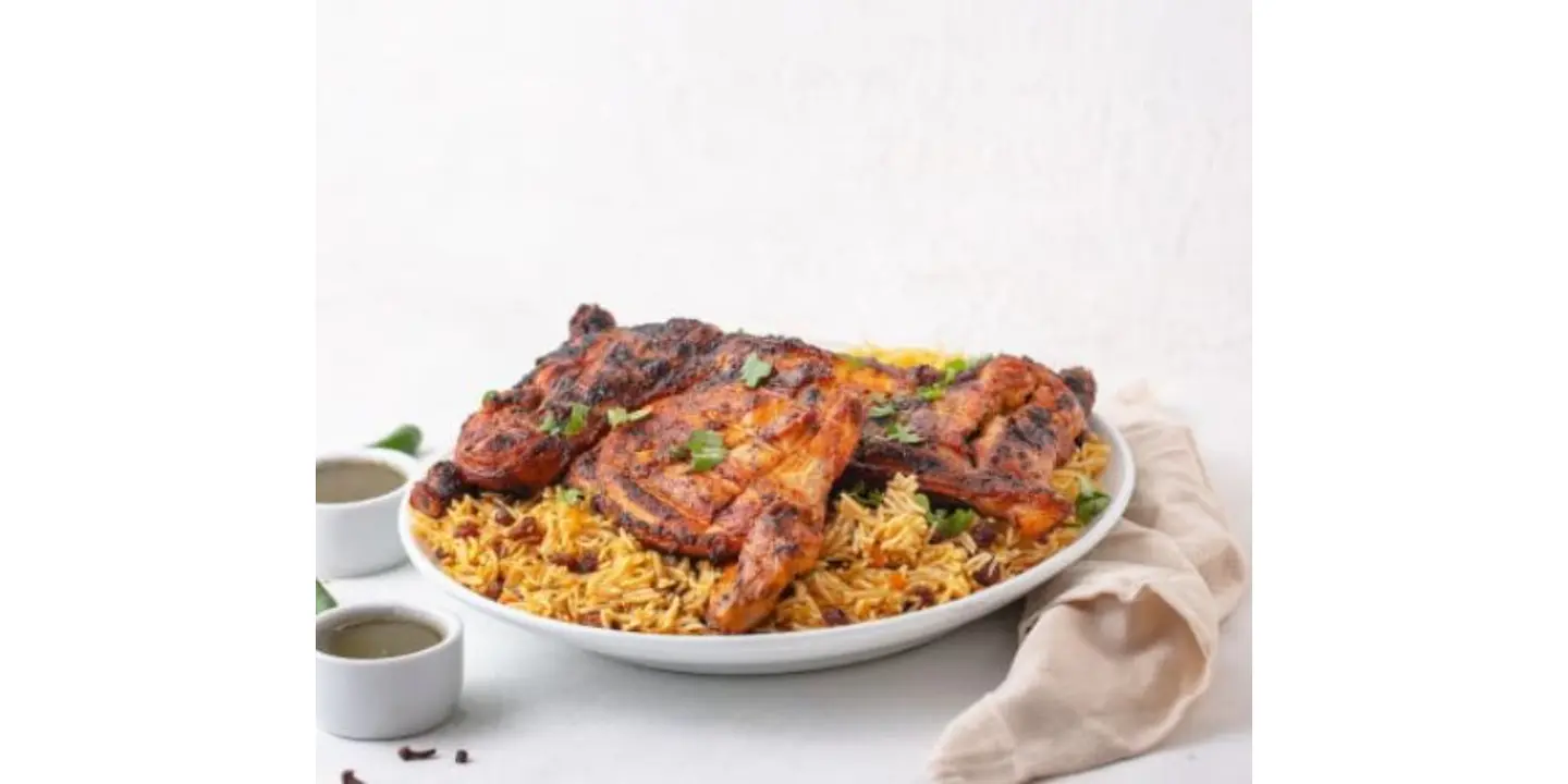 دجاج على الفحم سادة - نص حبة دجاج