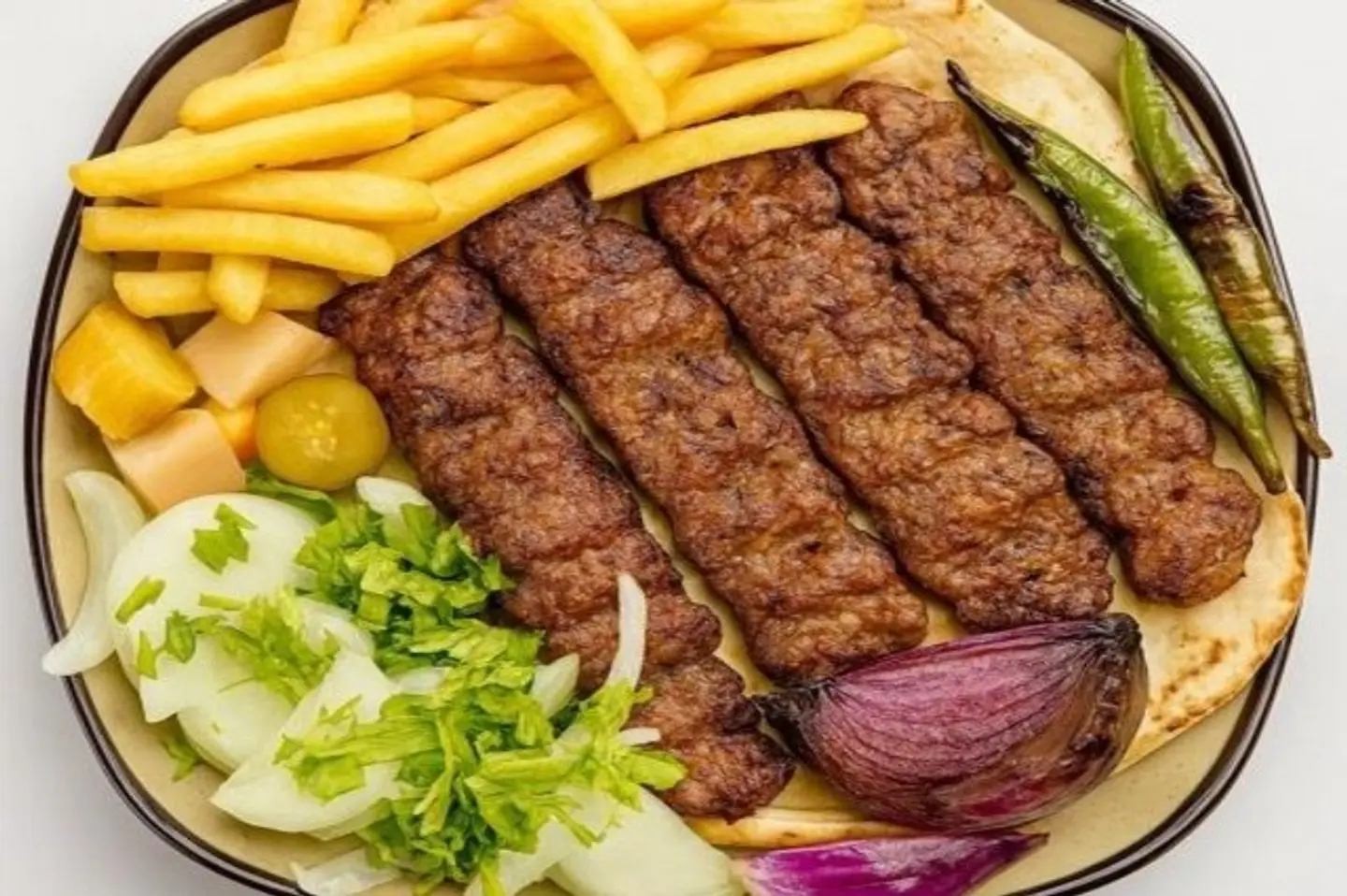 Meat Kebab Plate - 4 Skewers