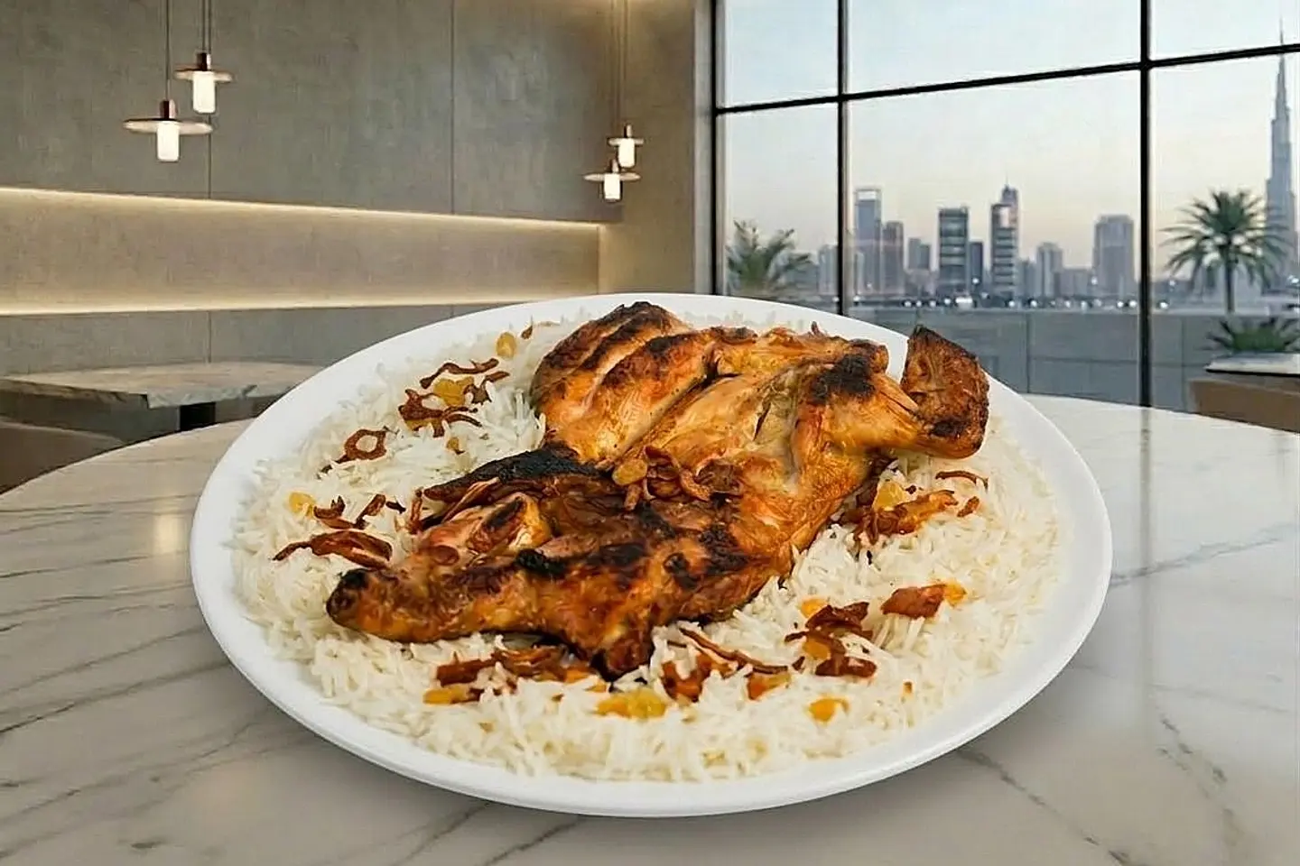 دجاج مظبي مع الرز - نص حبة دجاج