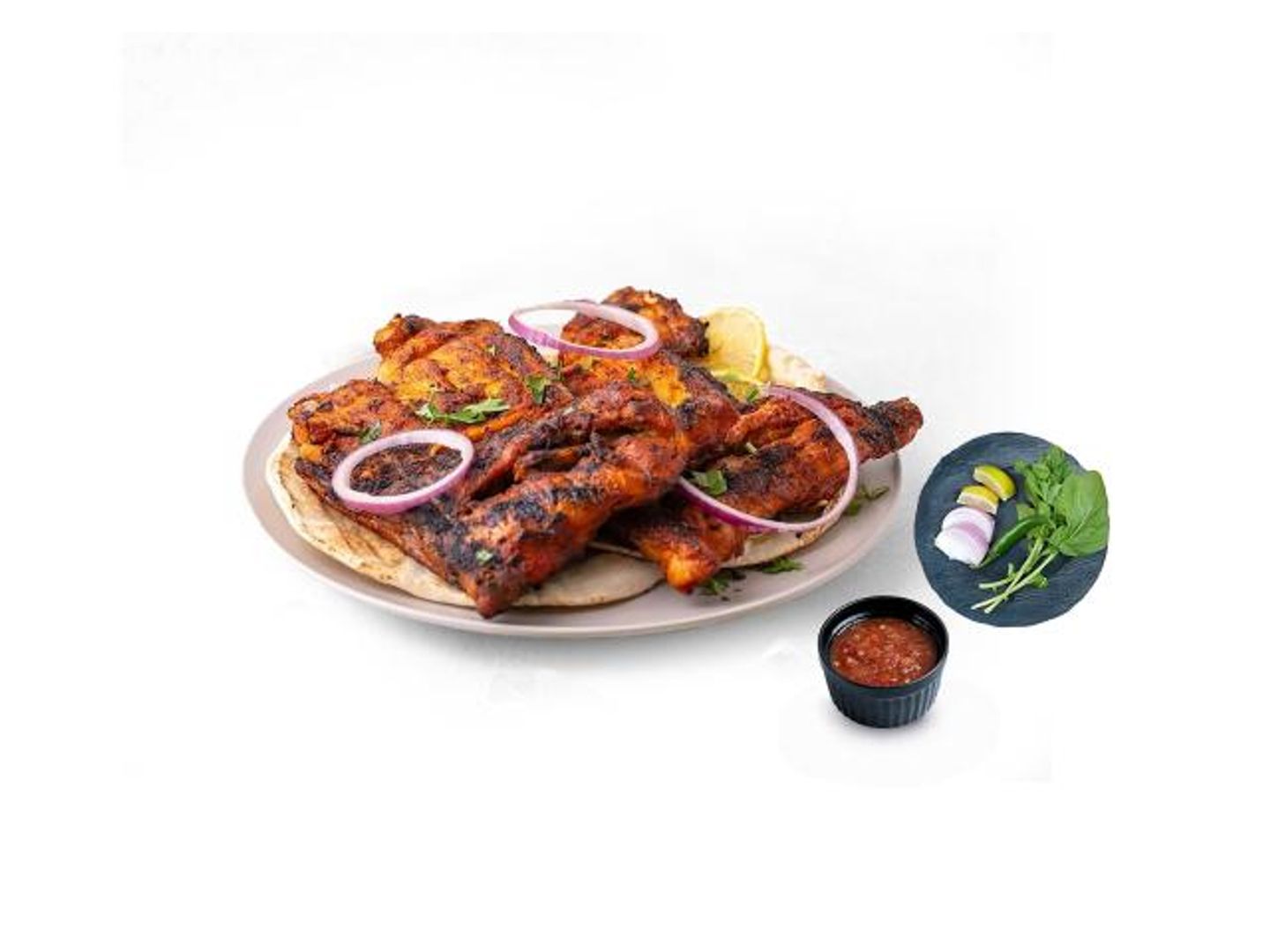 دجاج على الفحم سادة - نص حبة دجاج
