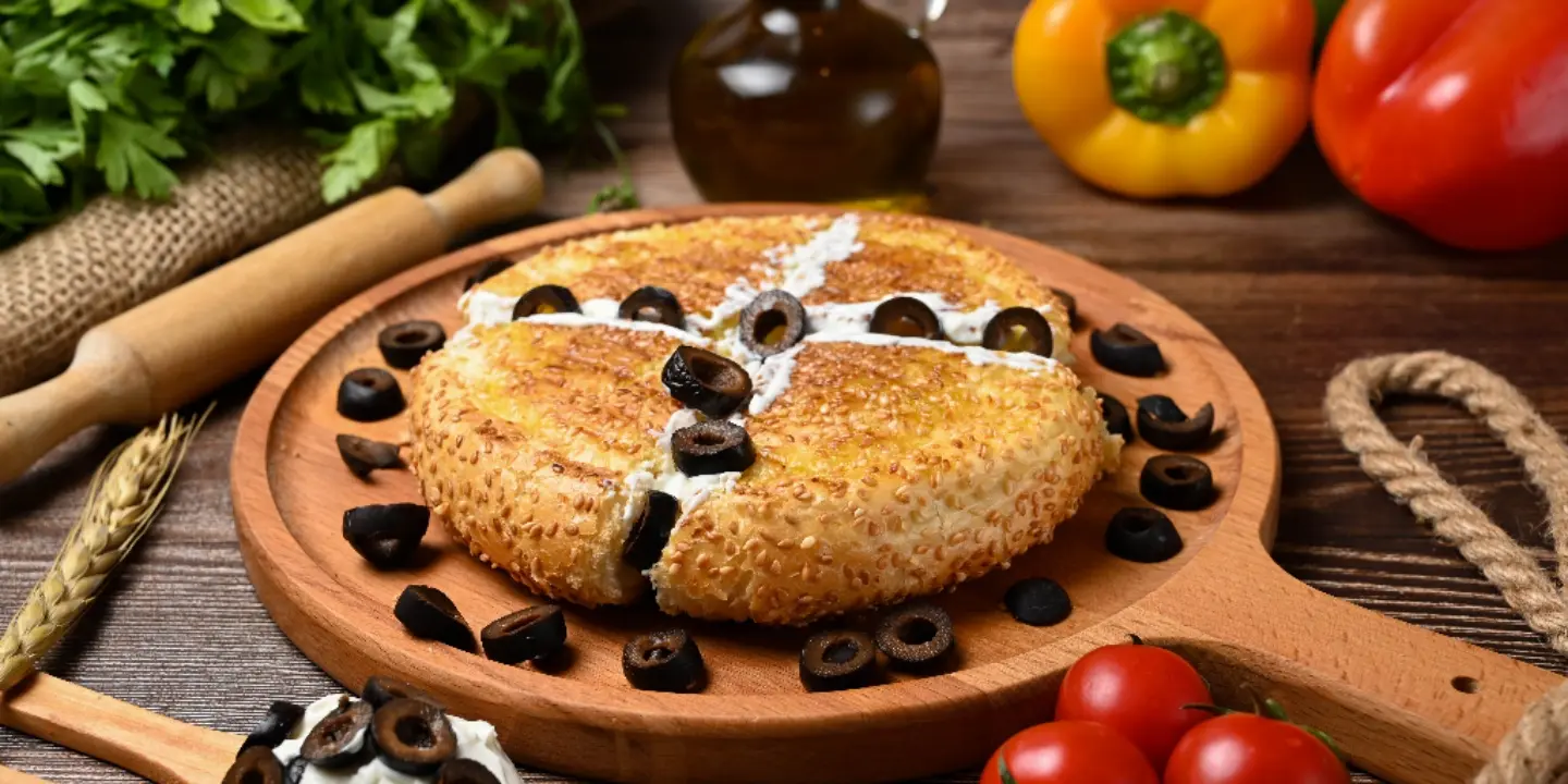Baked Labna With Olives - Baked Labna With Olives Medium Size